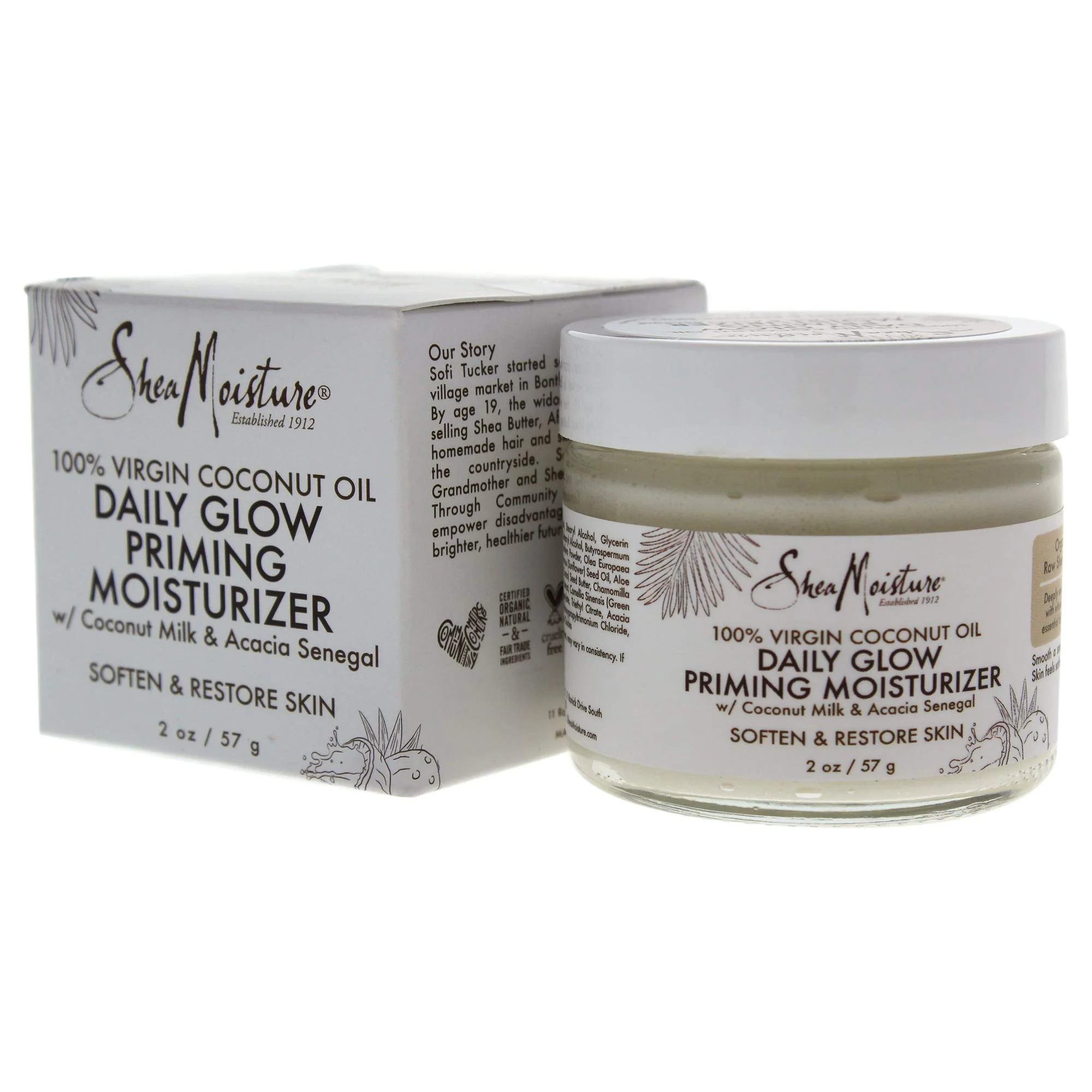 Shea Moisture 100% Virgin Coconut Oil Daily Glow Priming Moisturizer By Shea Moisture for Unisex -Moisturizer, 2 Ounce - Image 3