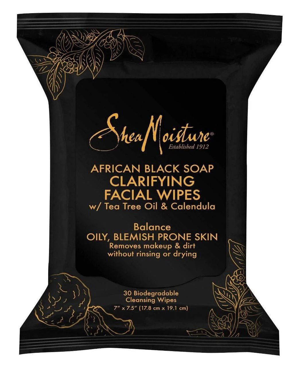 SHEA MOISTURE African Black Soap Facial Wipes 30 Count (3 Pieces) - Image 3