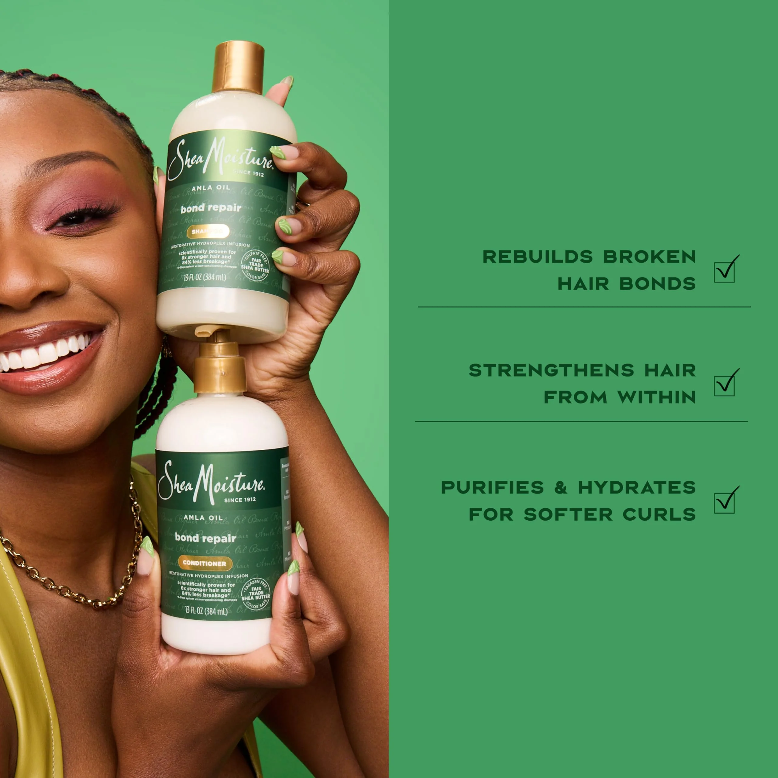 Shea Moisture Amla Oil Bond Repair Kit 4 Piece Kit for Damaged Hair with HydroPlex Technology for Strengthening & Less Breakage - Image 4