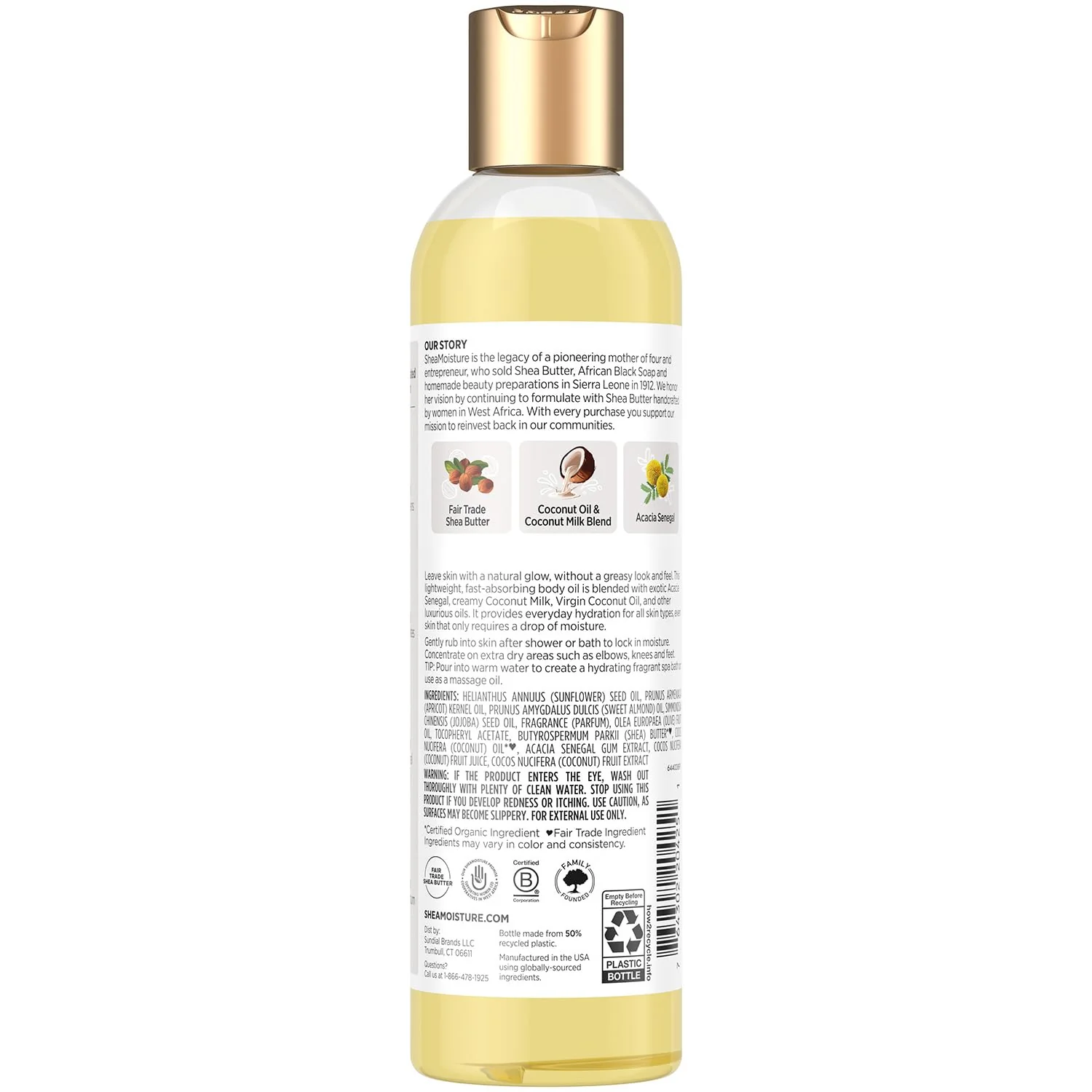 Shea Moisture Body Oil, Daily Hydration 2-Pack – Lightweight, Non-Greasy Moisturizer with Virgin Coconut Oil for Soft, Smooth Skin, 8 Oz Ea - Image 2