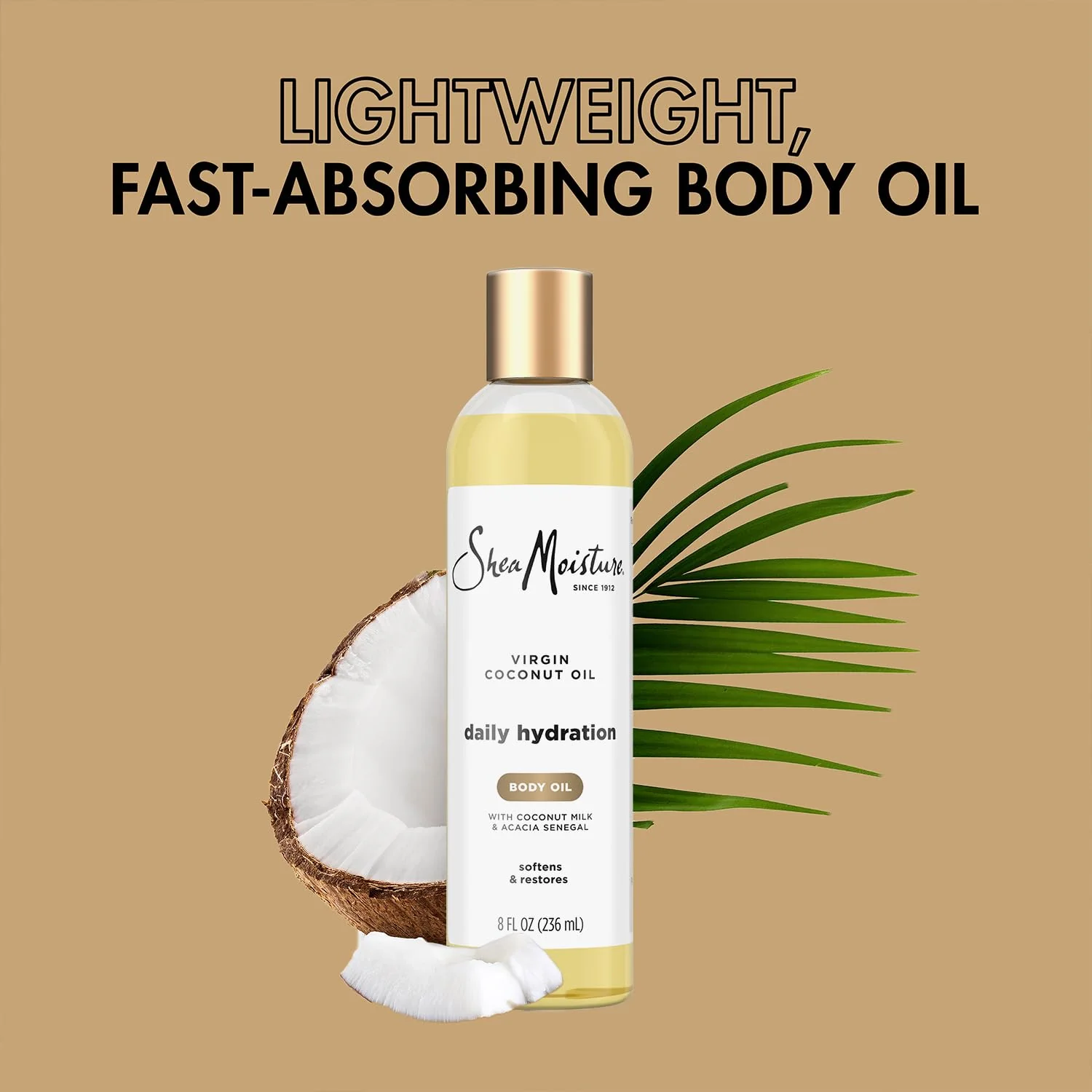 Shea Moisture Body Oil, Daily Hydration 2-Pack – Lightweight, Non-Greasy Moisturizer with Virgin Coconut Oil for Soft, Smooth Skin, 8 Oz Ea - Image 6