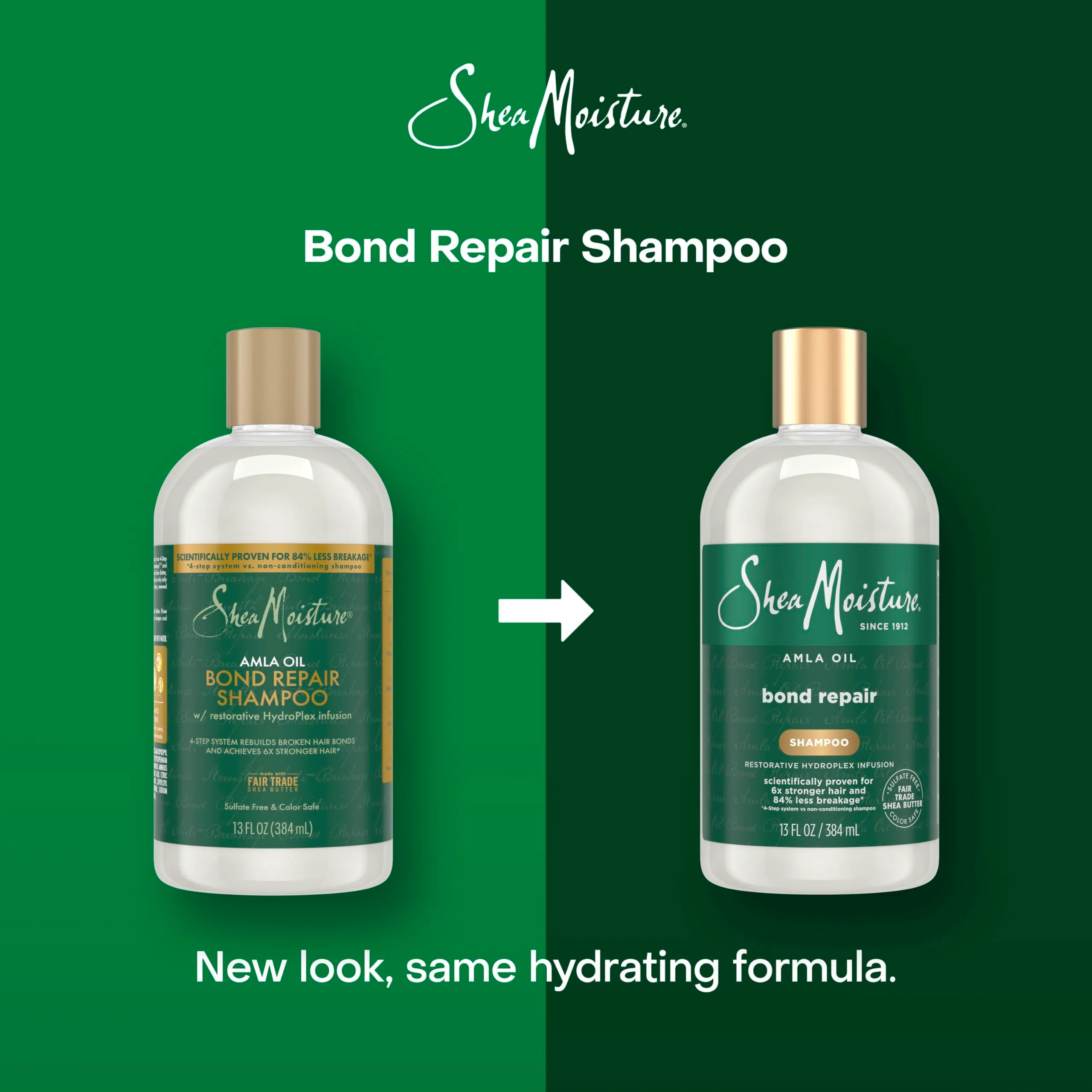 Shea Moisture Bond Repair Shampoo Amla Oil Deeply Cleanses And Removes Build Up To Repair Hair Bonds With Hydroplex Technology And Amla Oil With Restorative HydroPlex Infusion 13 Fl Oz - Image 3