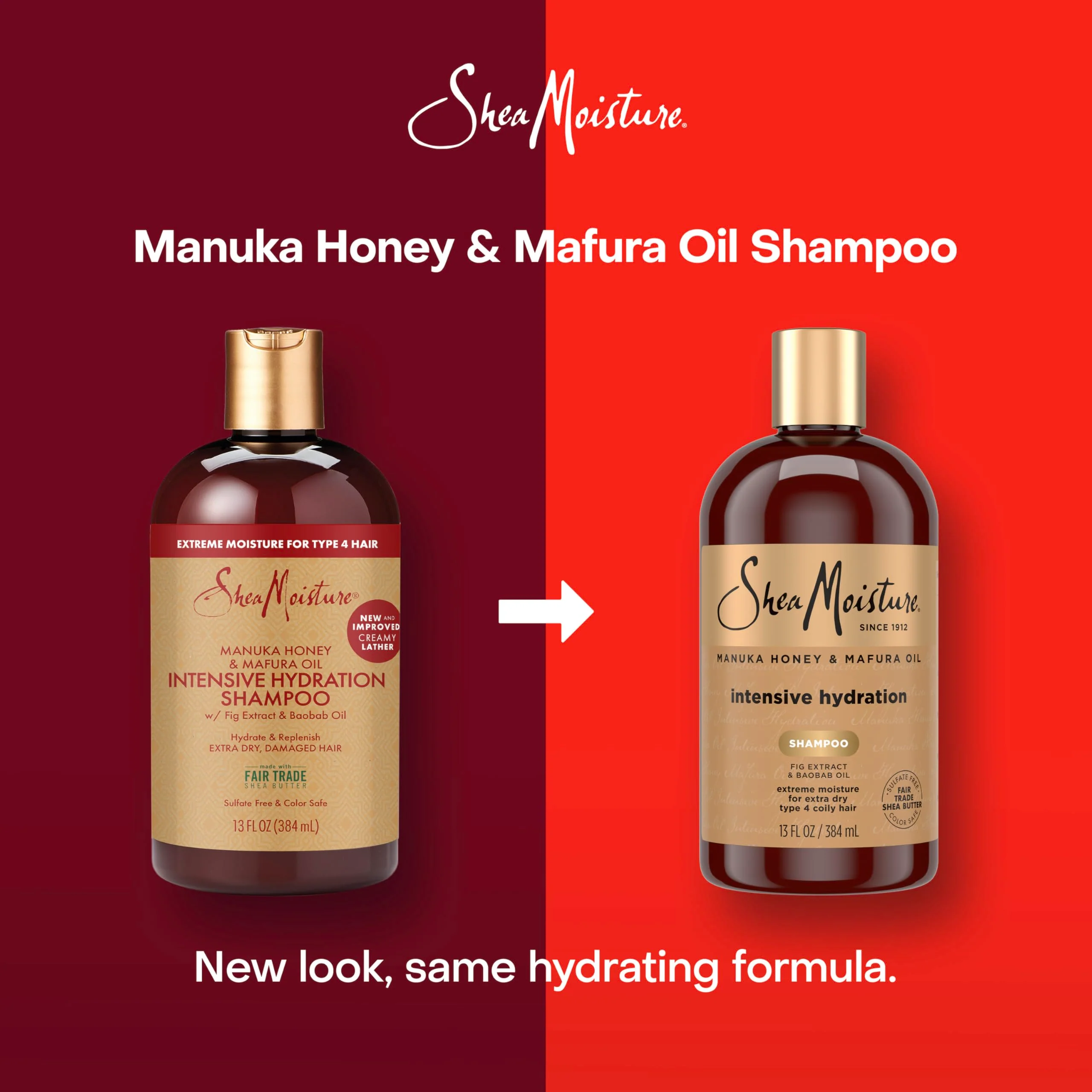 Shea Moisture Intensive Hydration Shampoo Manuka Honey and Mafura Oil for Dry, Damaged Hair Sulfate-Free 13 oz - Image 3