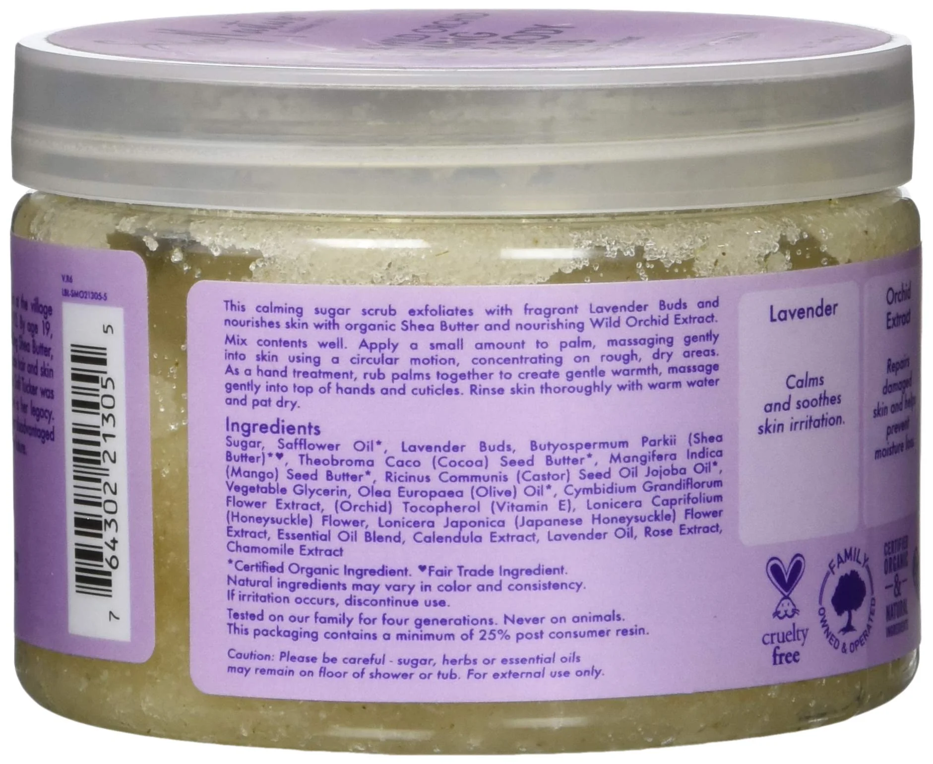 Shea Moisture Lavender & Wild Orchid Calming Hand & Body Scrub, 12 Ounce - Image 2