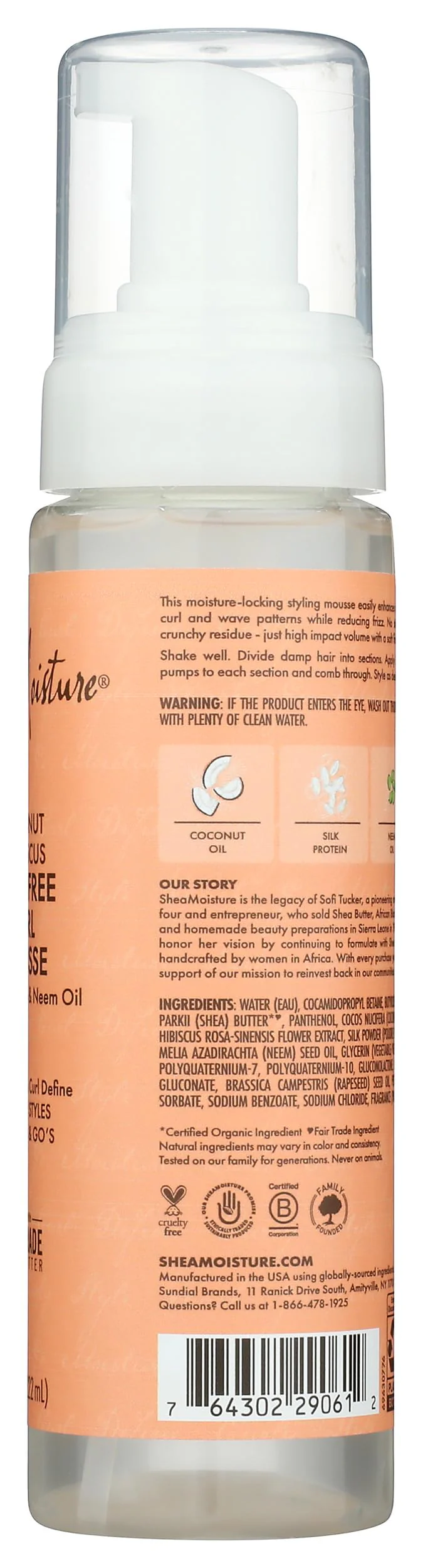 SHEA MOISTURE Sheamoisture Coconut & Hibiscus Frizz-free Curl Mousse - 7.5 Fl Oz, 7.5 Oz (290612 ) - Image 5
