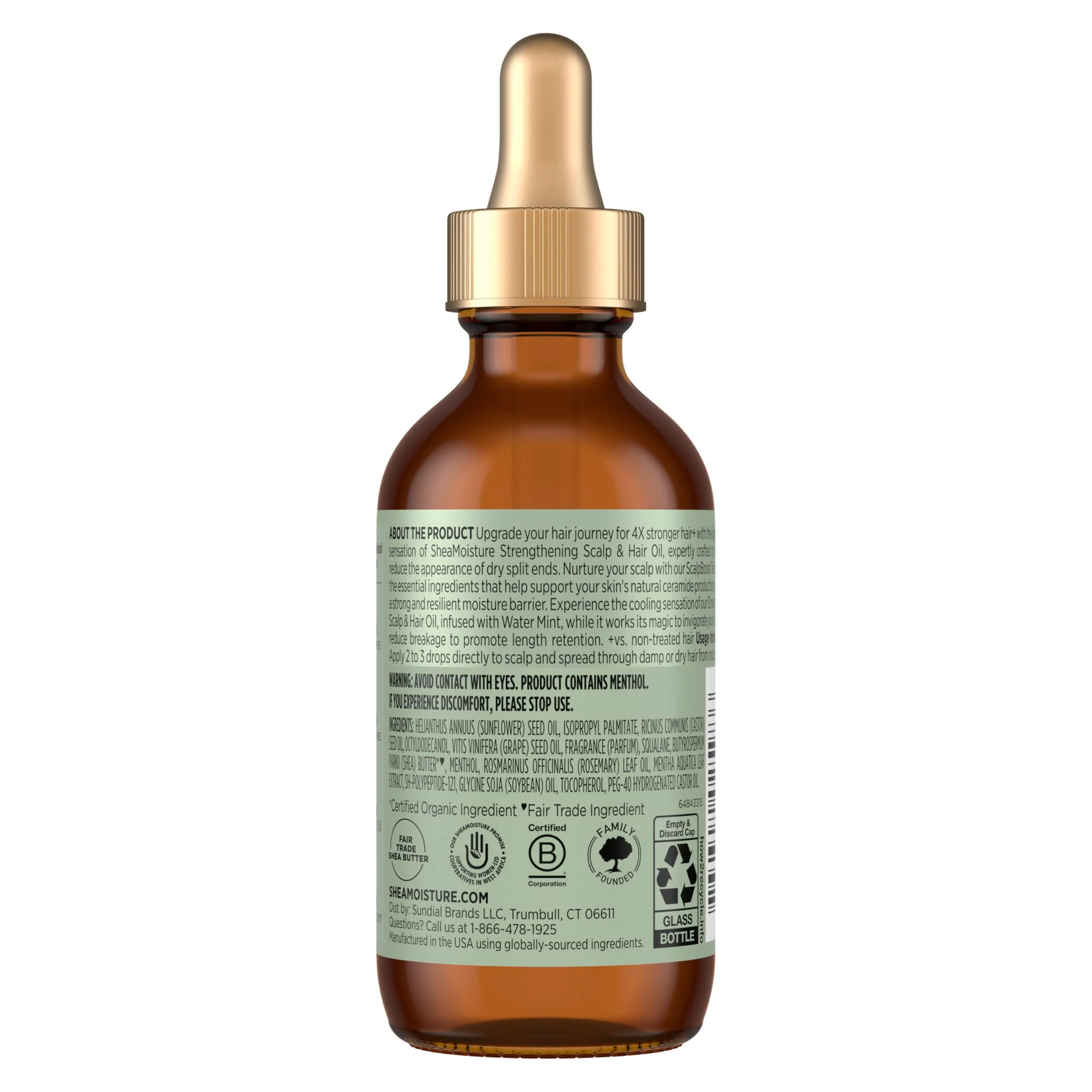 Shea Moisture Strengthening Scalp & Hair Oil Rosemary & Vegan Collagen To Protect The Scalp And Strengthen Hair With ScalpBoost Technology For A Cooling Sensation With ScalpBoost Technology 2 Fl Oz - Image 2