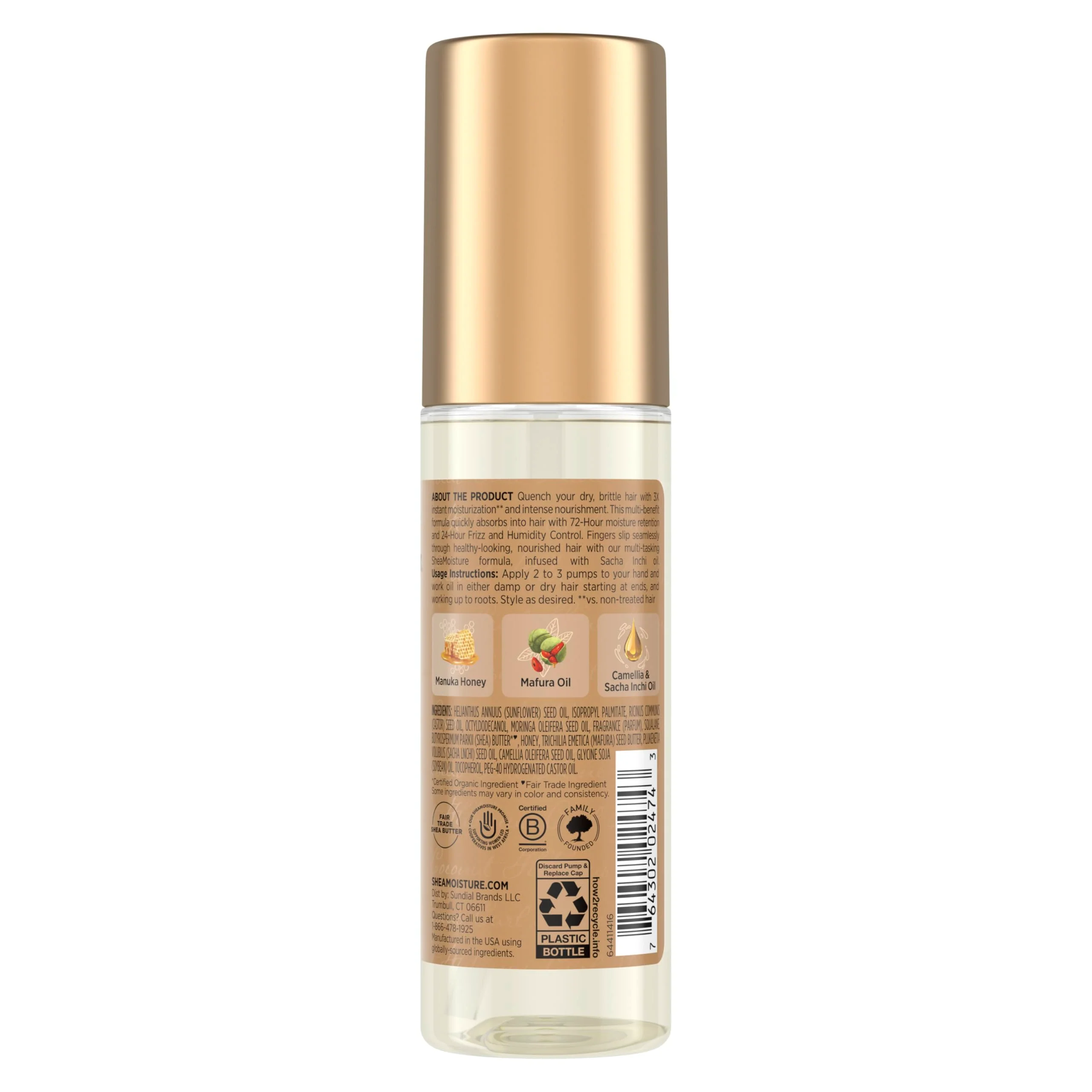 Shea Moisture Ultra Nourishing Manuka Honey & Mafura Oil Manuka Honey & Mafura Oil Instantly Hydrates And Smooths Hair 3.3 Fl Oz - Image 2
