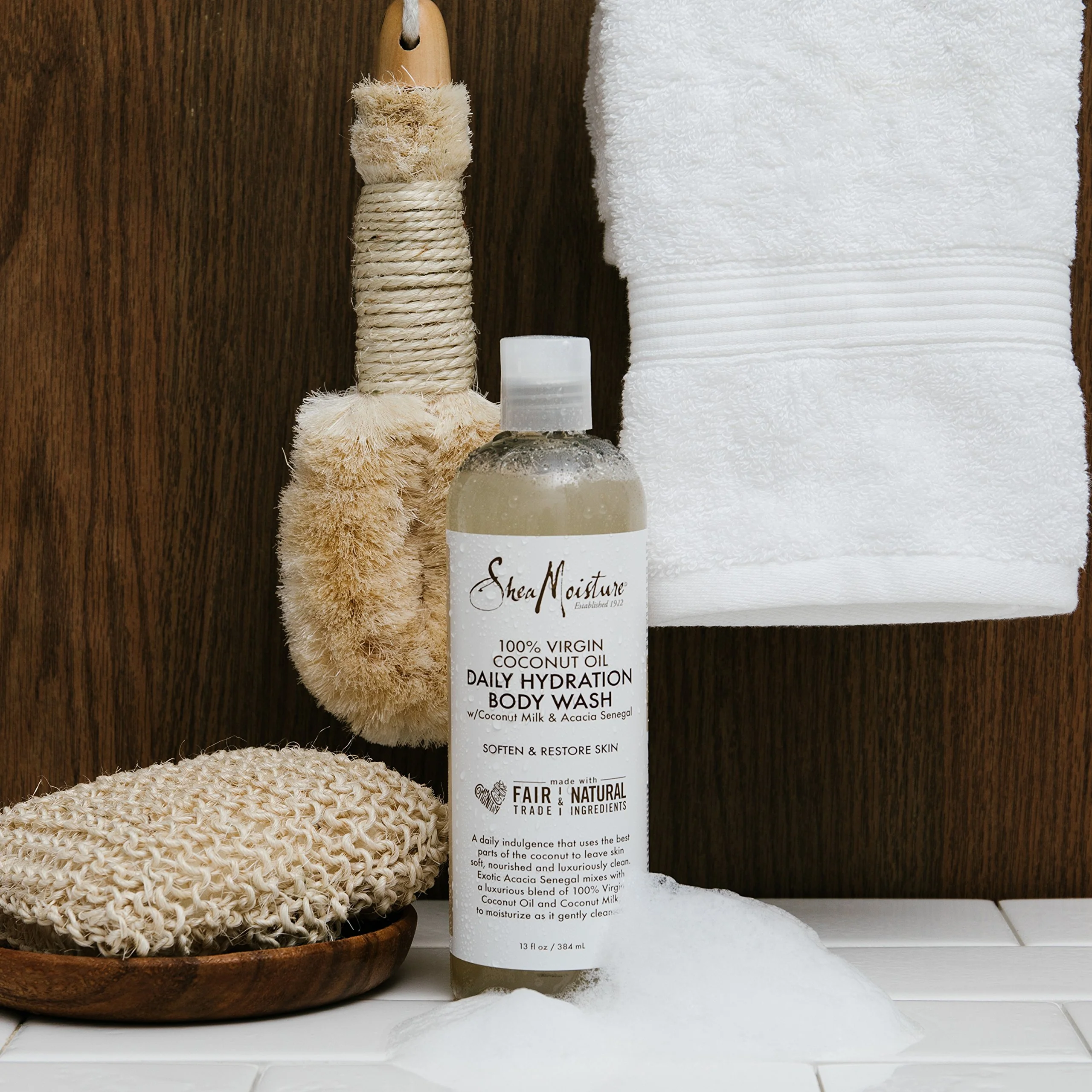 SheaMoisture 100% virgin coconut oil daily hydration bubble bath & body wash, 13 Fluid Ounce - Image 3