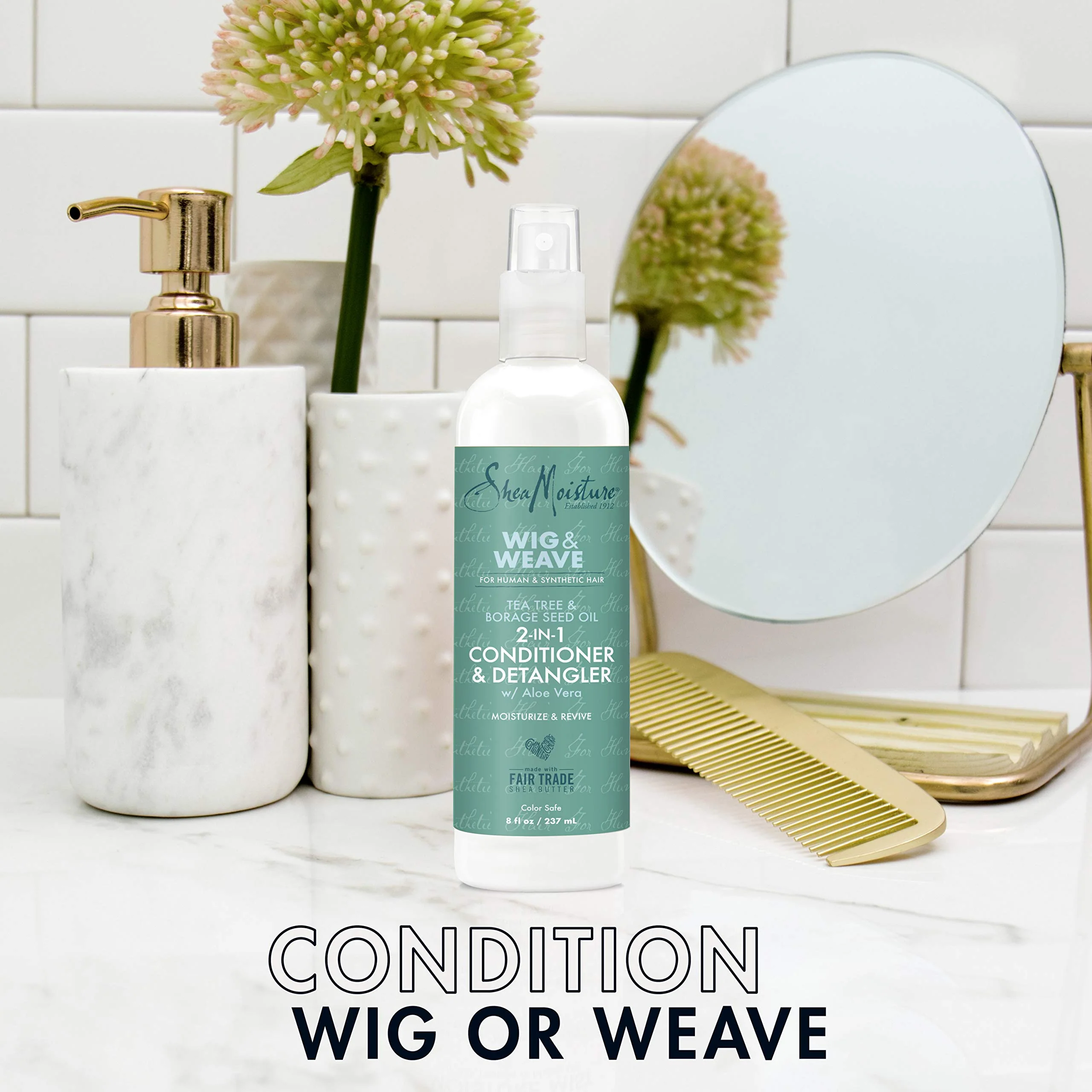 SheaMoisture 2in1 Conditioner and Detangler Leave-In Conditioner for Wig Tea Tree and Borage Seed Oil Paraben Free Conditioner 8 oz - Image 9