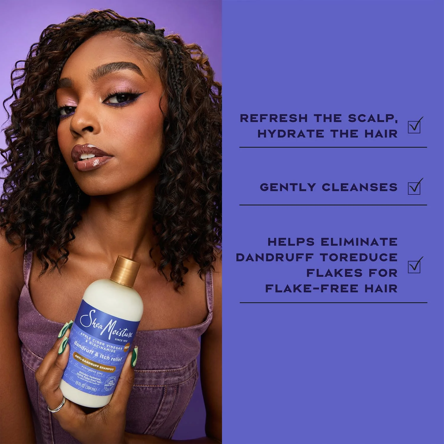 SheaMoisture Anti-Dandruff Shampoo & Conditioner + Scalp Repair & Hydrate Serum with Niacinamide, Shea Butter, 3% Salicylic Acid for Flakes & Itchy Scalp - Image 4