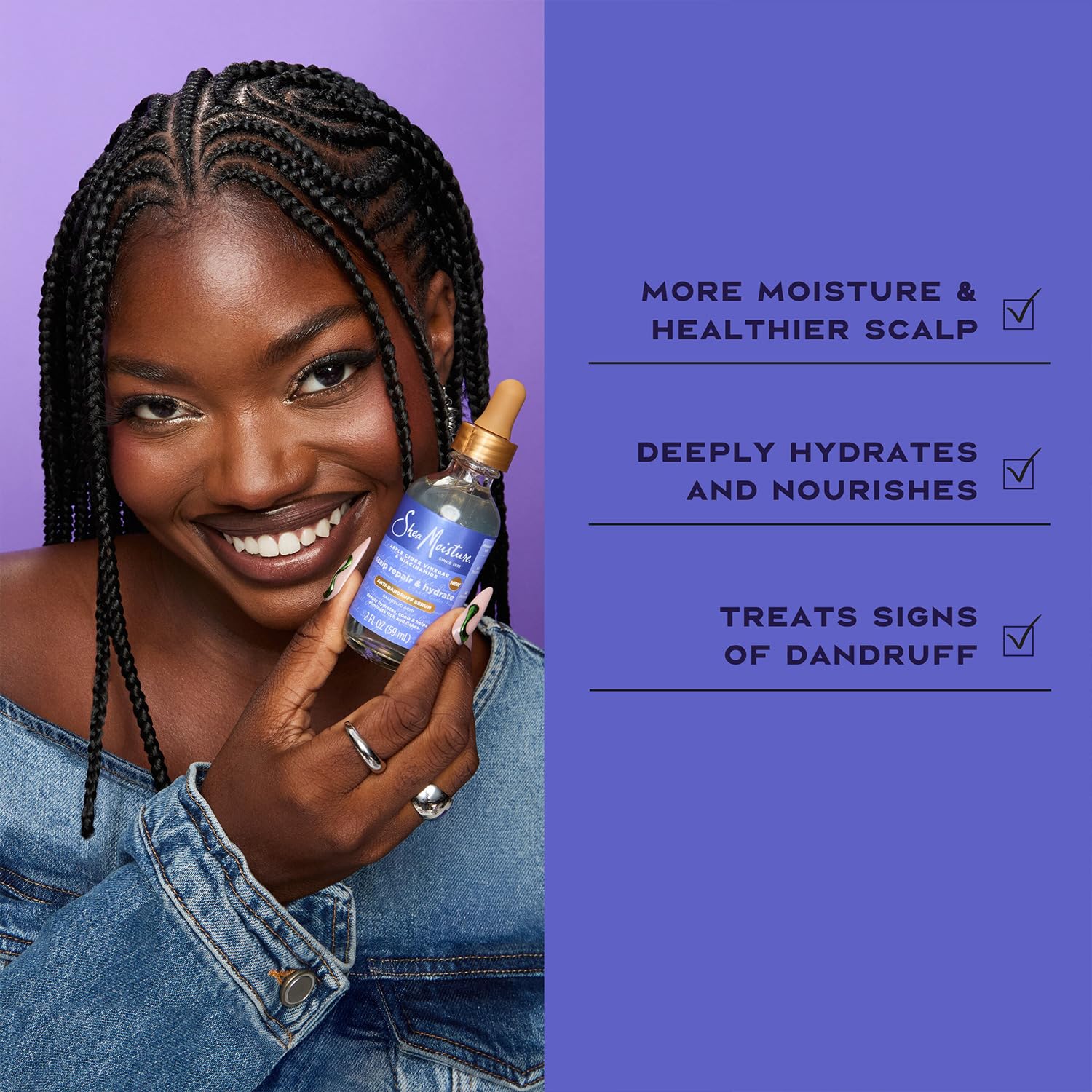 SheaMoisture Anti-Dandruff Shampoo & Conditioner + Scalp Repair & Hydrate Serum with Niacinamide, Shea Butter, 3% Salicylic Acid for Flakes & Itchy Scalp - Image 7