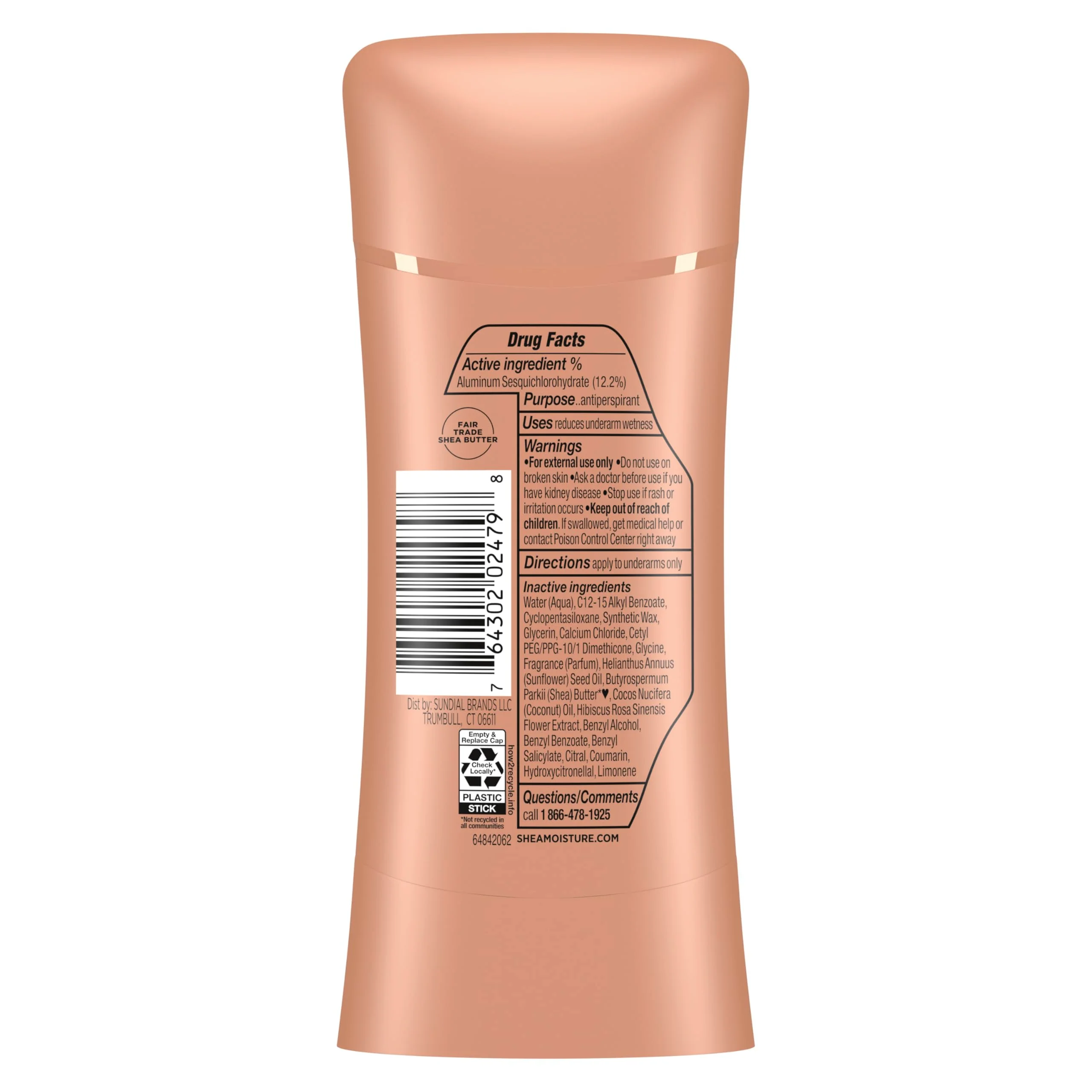SheaMoisture Antiperspirant Deodorant Stick Fresh Coconut & Hibiscus 2 Count for 48HR Sweat & Odor Protection with No Parabens & No Mineral Oil 2.6 oz - Image 2