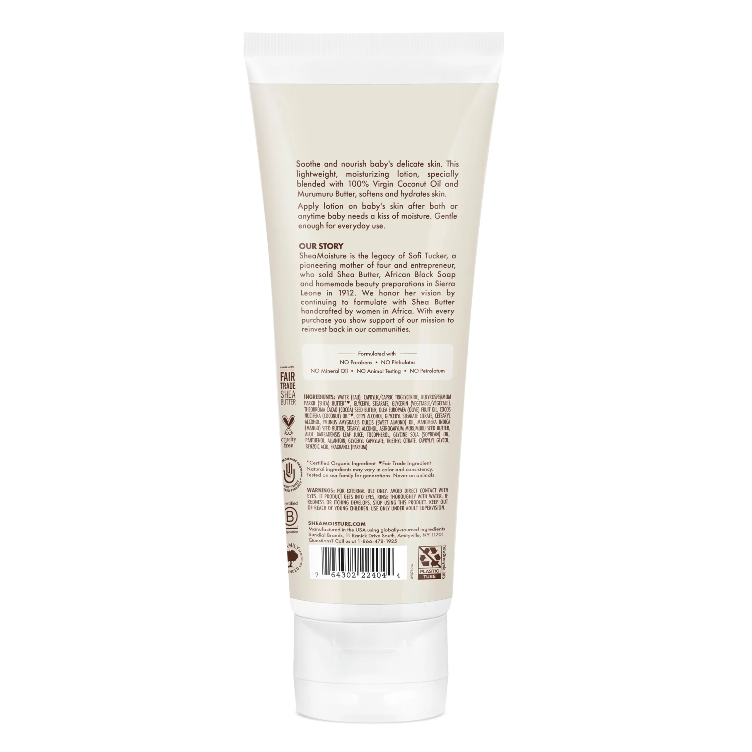 SheaMoisture Baby Lotion 100% Virgin Coconut Oil for Baby Skin Baby Lotion Clear Skin Moisturizer 8 oz - Image 2