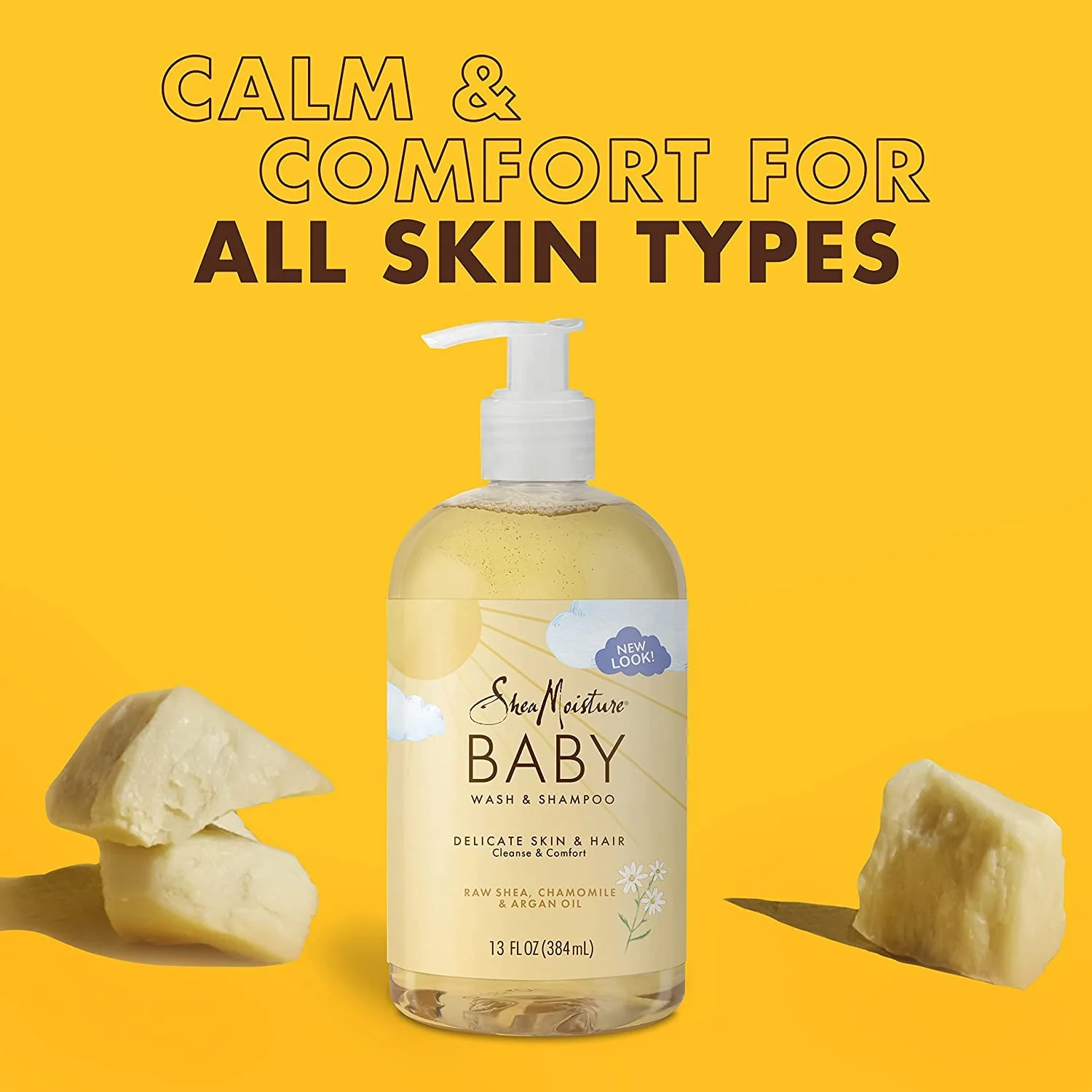 SheaMoisture Baby Wash & Shampoo for All Skin Types Raw Shea, Chamomile & Argan Oil Baby Wash and Shampoo with Frankincense & Myrrh to Help Cleanse 13 oz, Gold, Packaging may vary - Image 5
