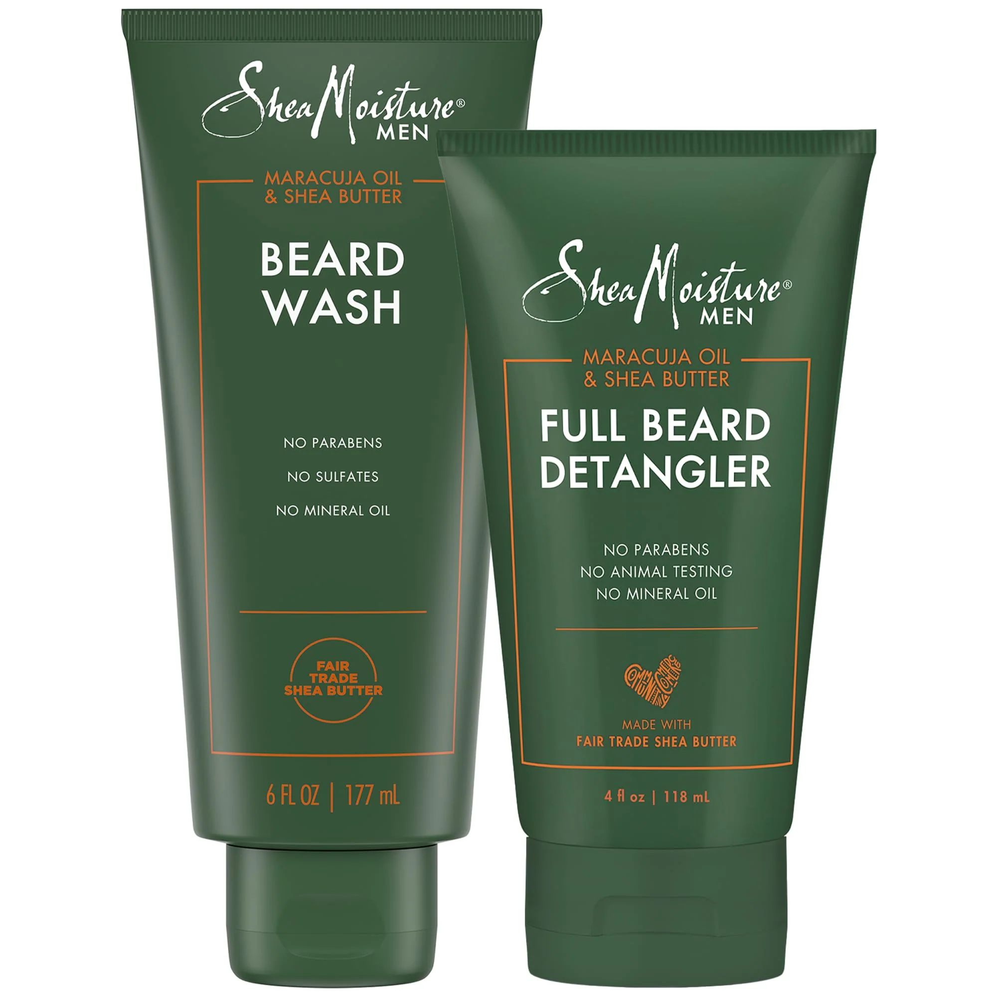 SheaMoisture Beard Care Set – Beard Wash & Full Beard Detangler with Shea Butter & Maracuja Oil, Gifts for Men (2 Piece Set)