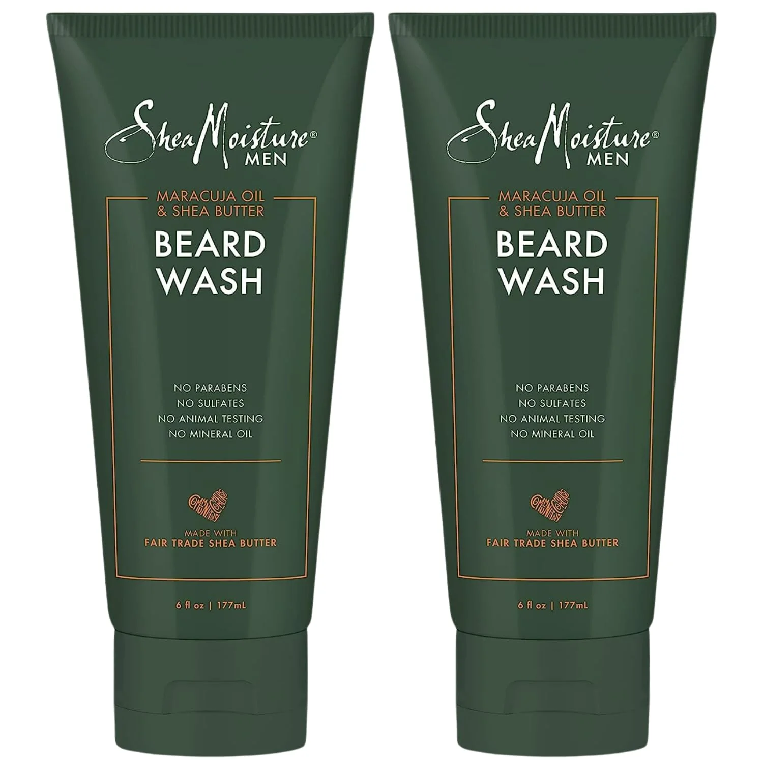 SheaMoisture Beard Wash - Full Beard Shampoo, Moisturizing with Maracuja Oil and Raw Organic Shea Butter, Beard Care for Men, 6 Fl Oz Ea (Pack of 2)