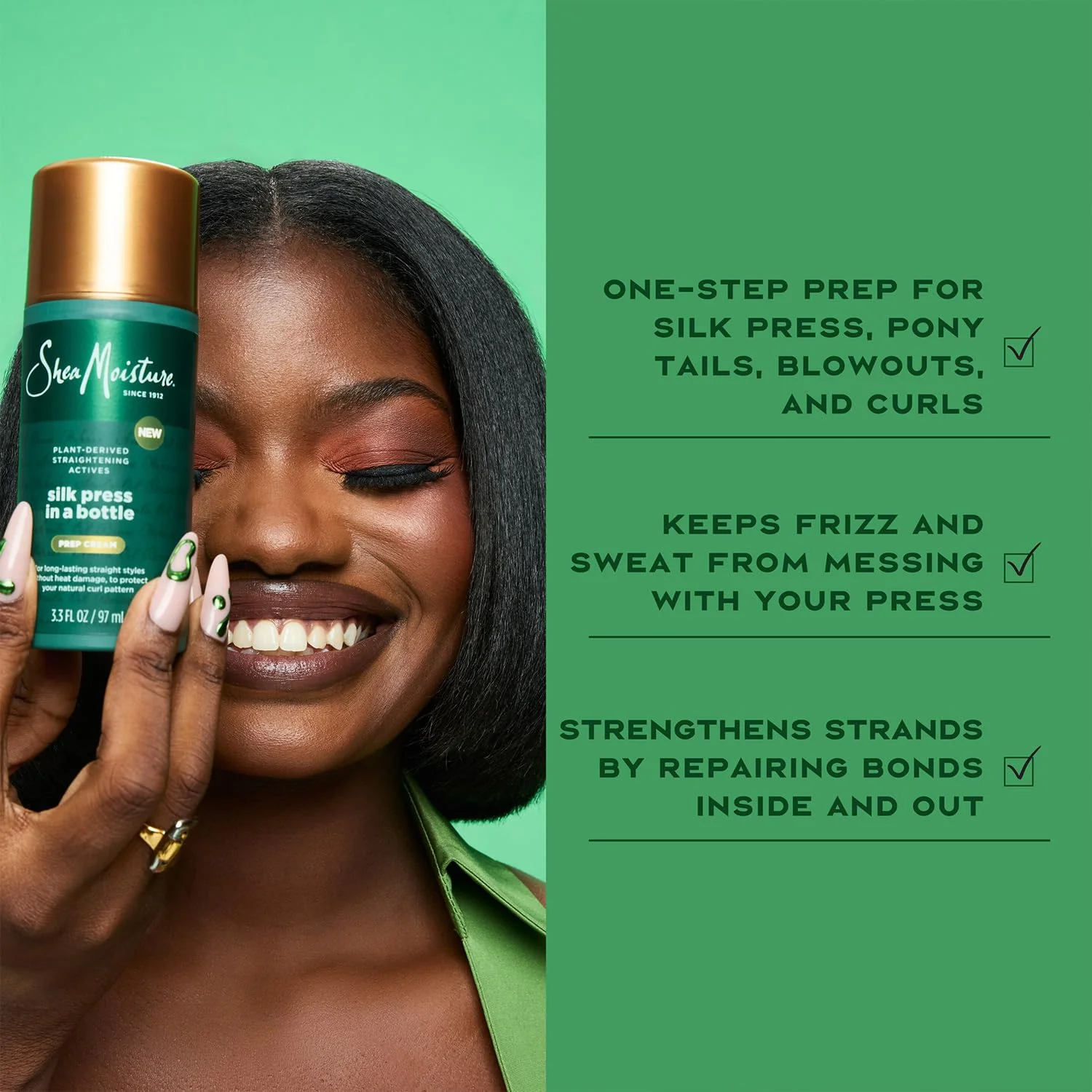 SheaMoisture Bond Repair Shampoo & Conditioner Set with Hair Strengthening Amla Oil + Prep Cream, Silk Press Hair Products for Frizz Control, Heat Protection, Anti-Humidity - Image 6