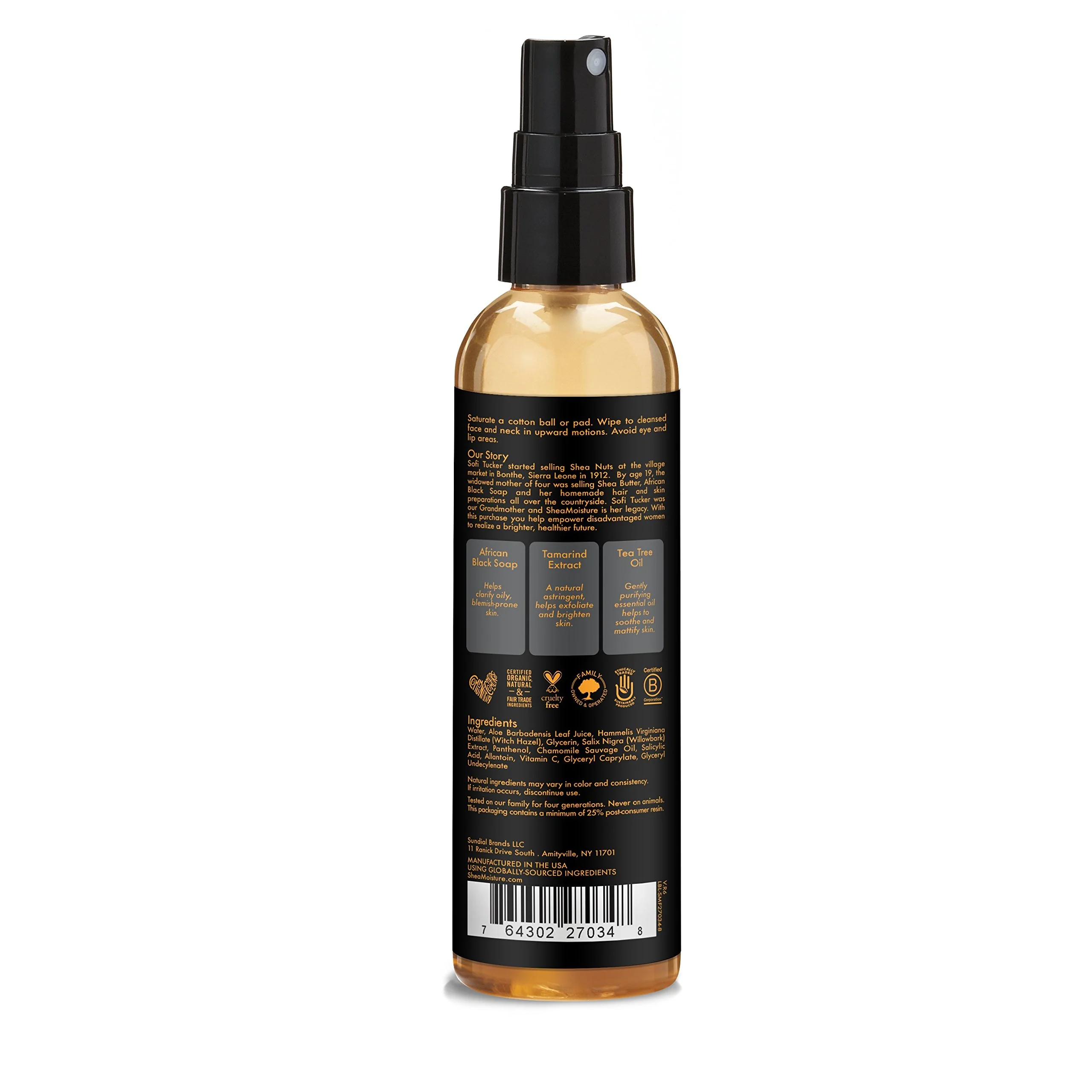 SheaMoisture Clarifying Toner for Problem Skin African Black Soap with Tea Tree Oil 4.4 oz - Image 3