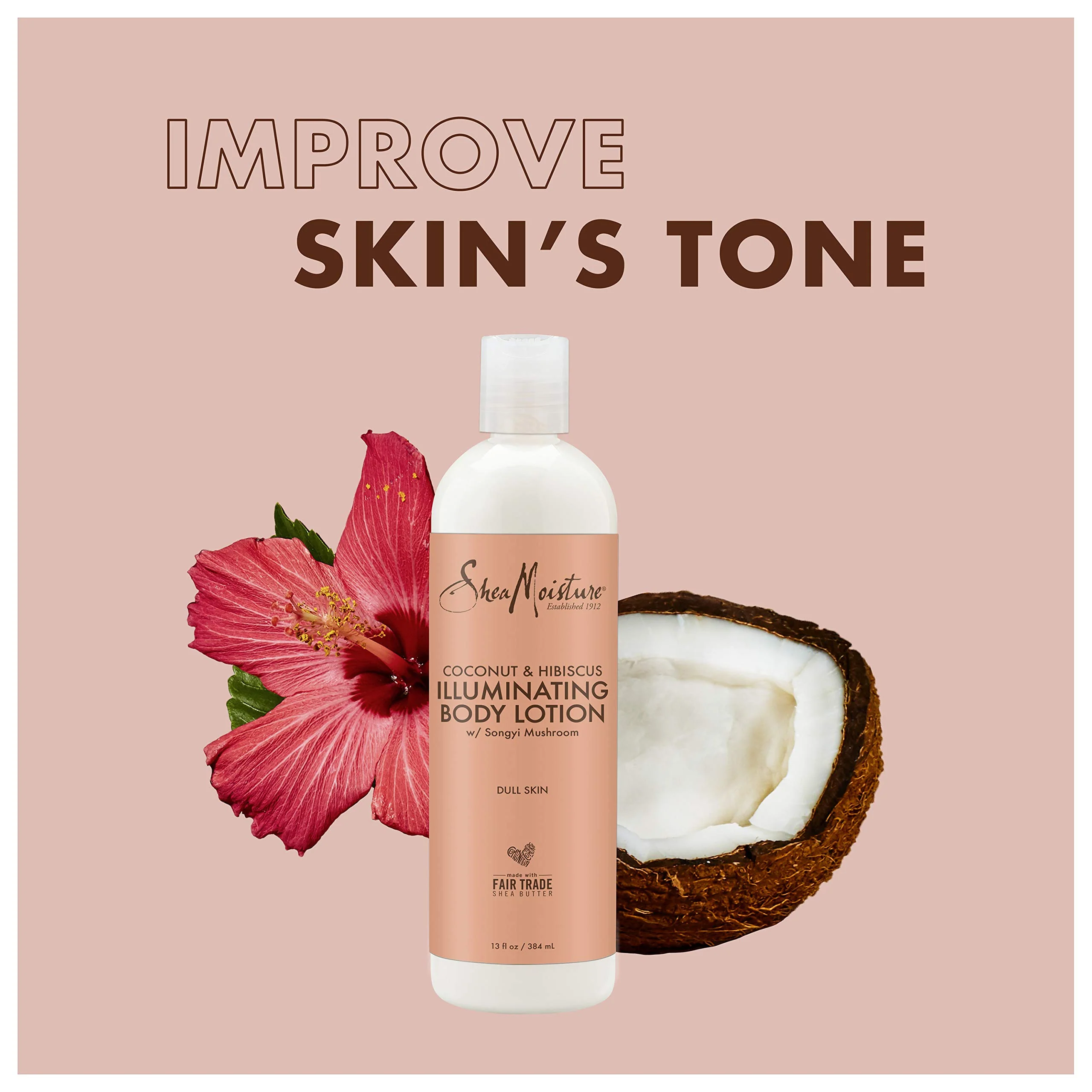 SheaMoisture Coconut Oil and Hibiscus Illuminating Body Lotion for Dull, Dry Skin, 13 Fl Oz - Image 2