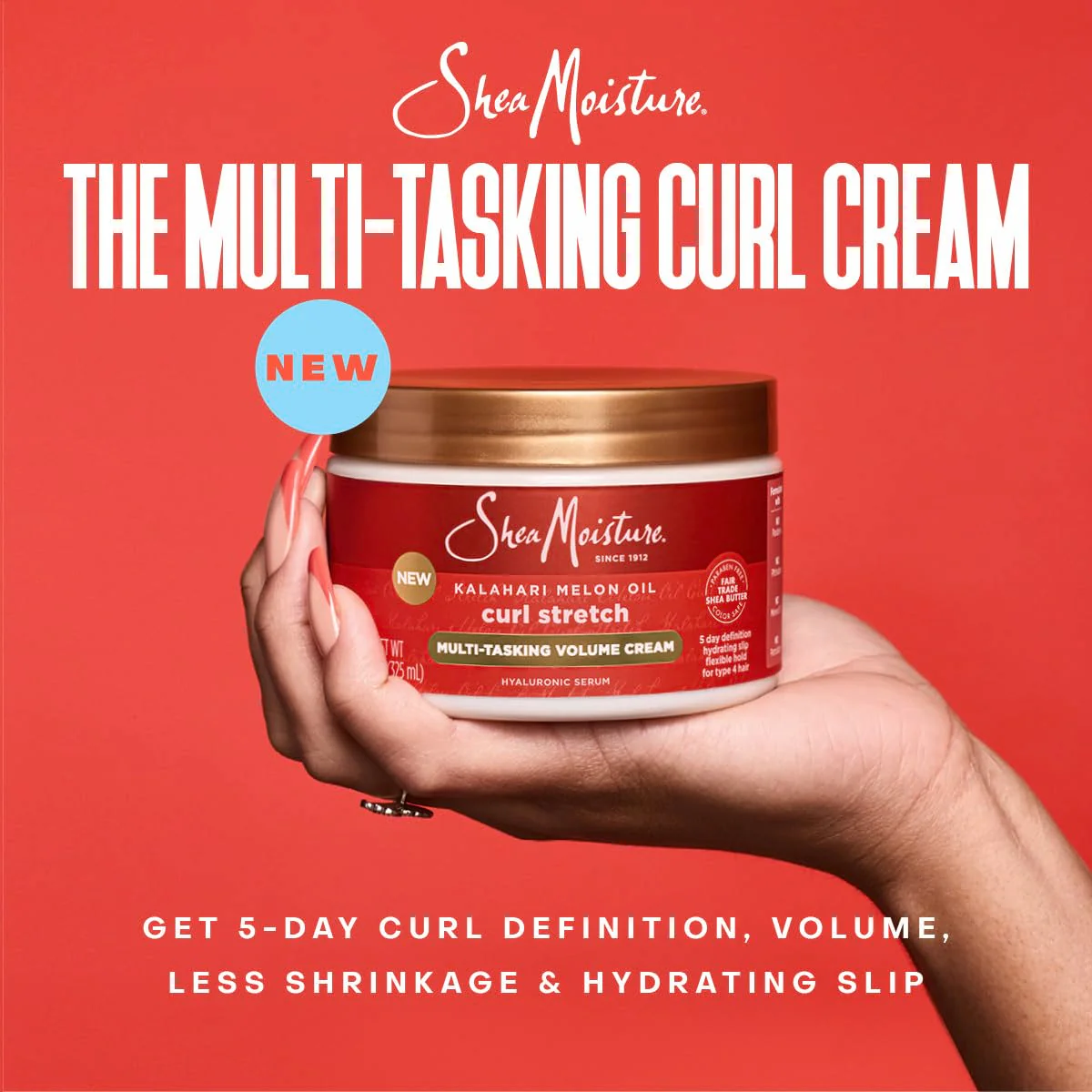 SheaMoisture Curl Stretch Shampoo, Conditioner, Volume Cream, and Refresher Spray with Kalahari Melon Oil and Hyaluronic Serum - Hydrates, Repairs Breakage, Detangles, Minimizes Shrinkage, 4 Pack - Image 2