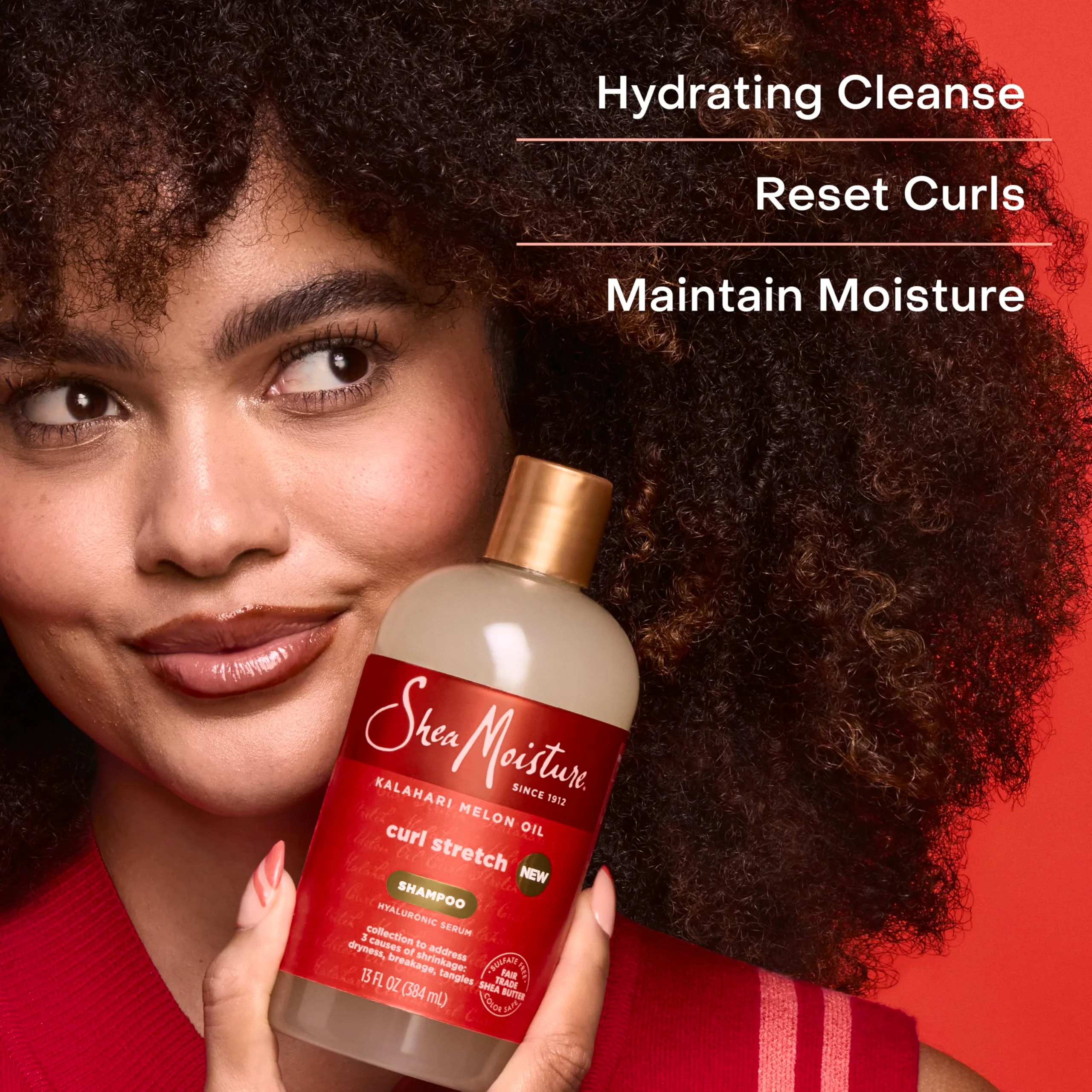 SheaMoisture Curl Stretch Shampoo Kalahari Melon Oil Infused with Hyaluronic Serum, Cleanses and Hydrates for Strong and Soft Curls, for Type 4 Hair 13 Fl Oz - Image 6