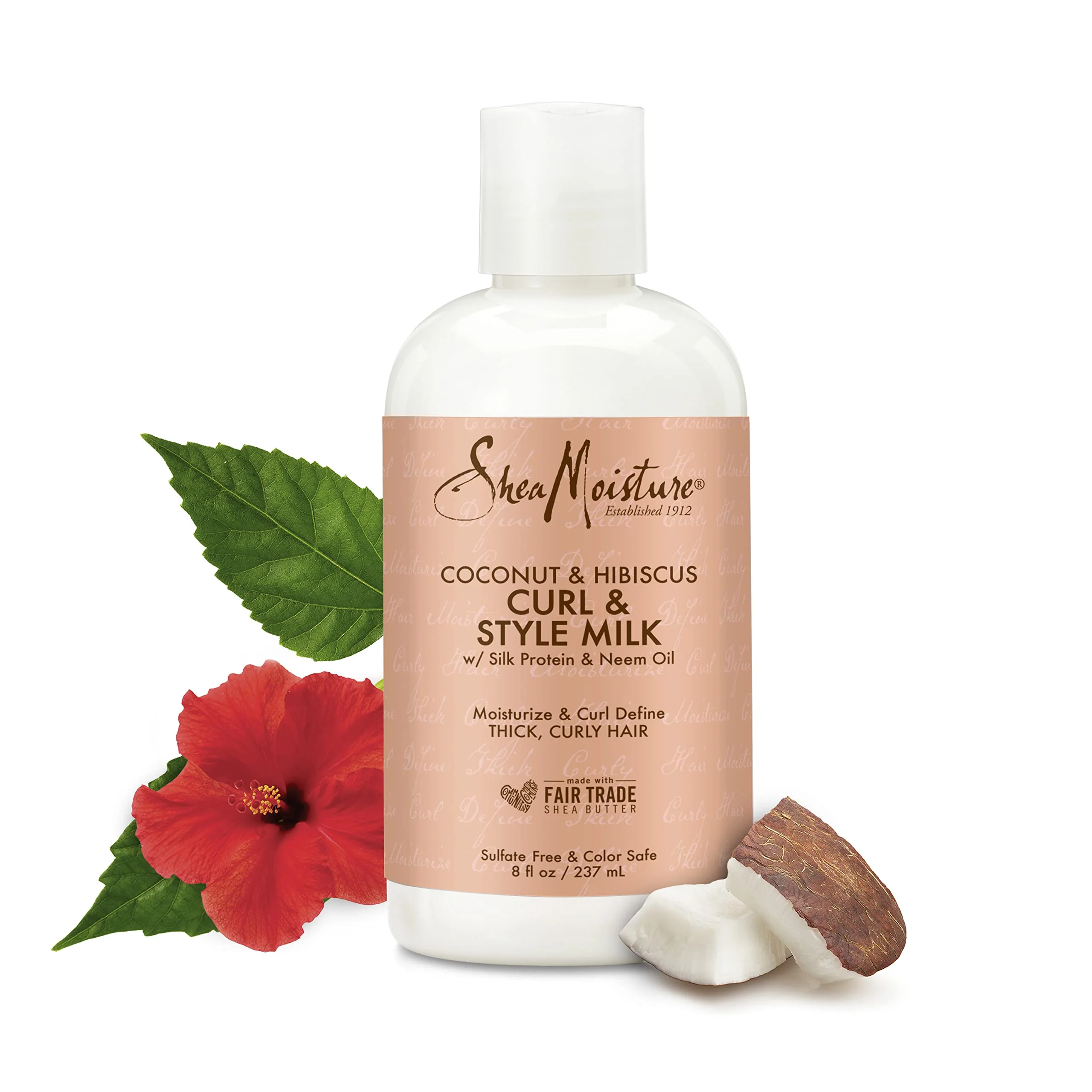 SheaMoisture Curl & Style Milk Coconut & Hibiscus with Silk Protein & Neem Oil for Thick, Defined, Curly Hair Fair Trade, Sulfate-Free 8 oz - Image 9