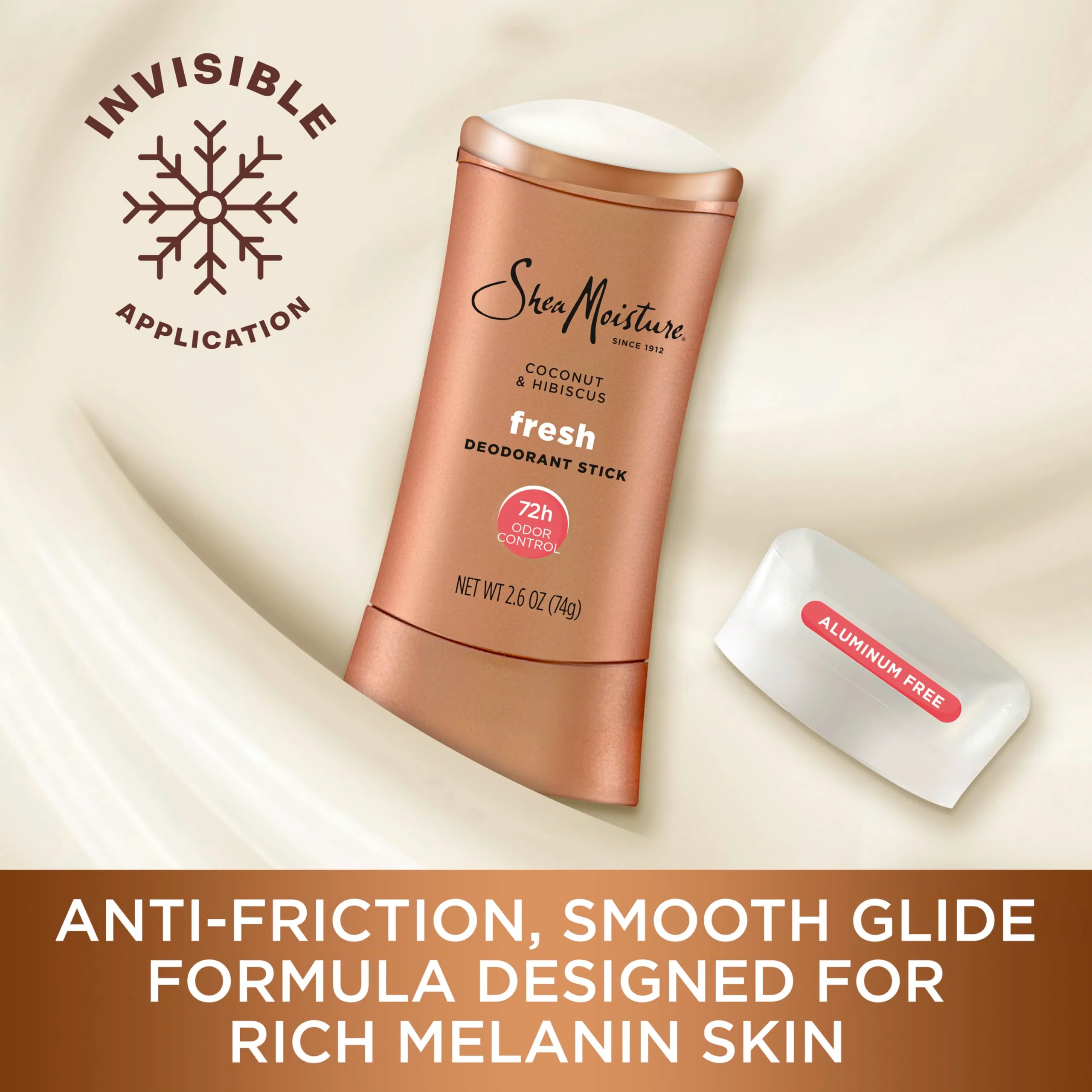 SheaMoisture Deodorant Stick 72h Odor Control Coconut & Hibiscus Fresh Aluminum Free 2.6 oz - Image 5