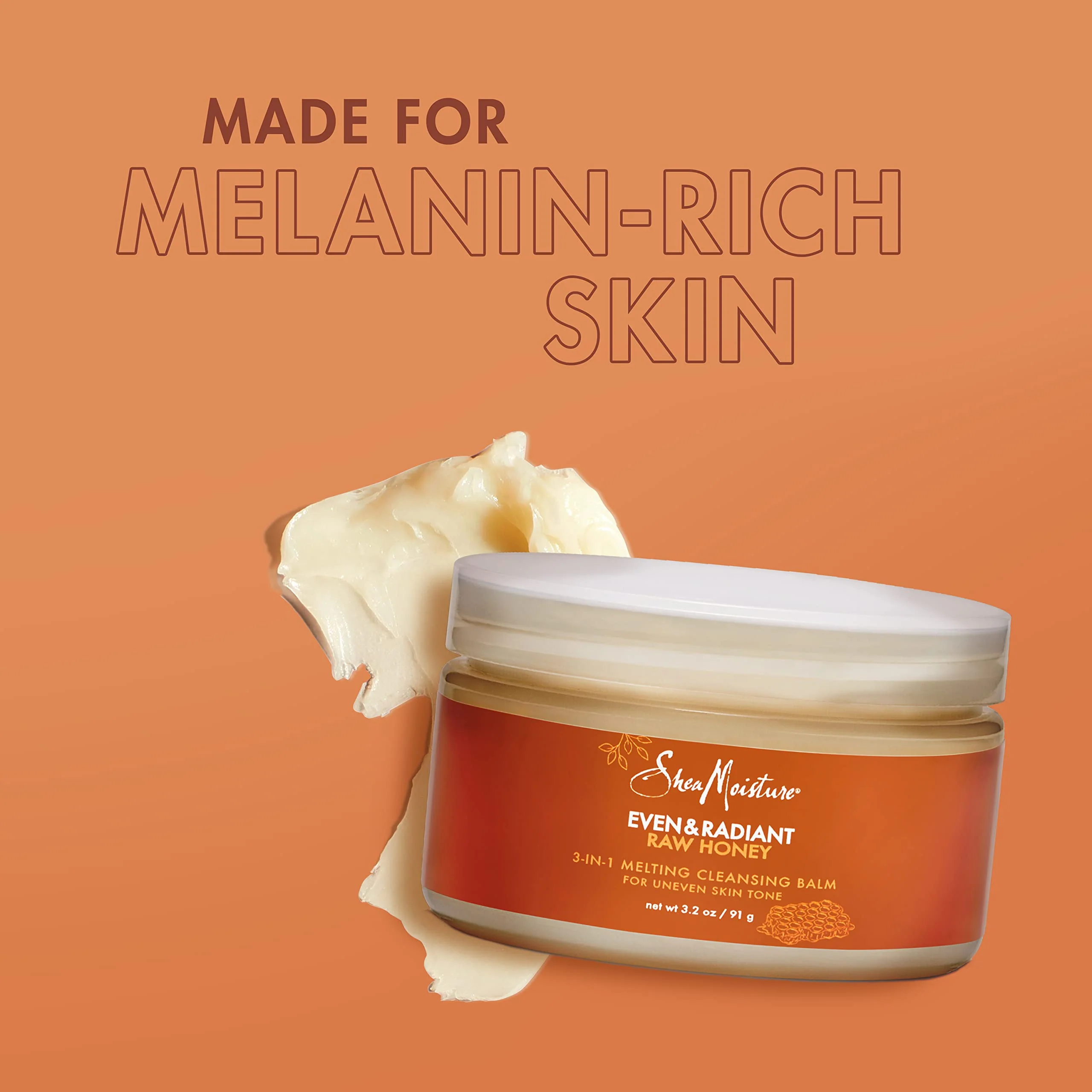 SheaMoisture Even and Radiant Face Cleanser For Uneven Skin Tone and Dark Spots 3-in-1 Cleansing Balm With Raw Honey 3.2 oz - Image 2