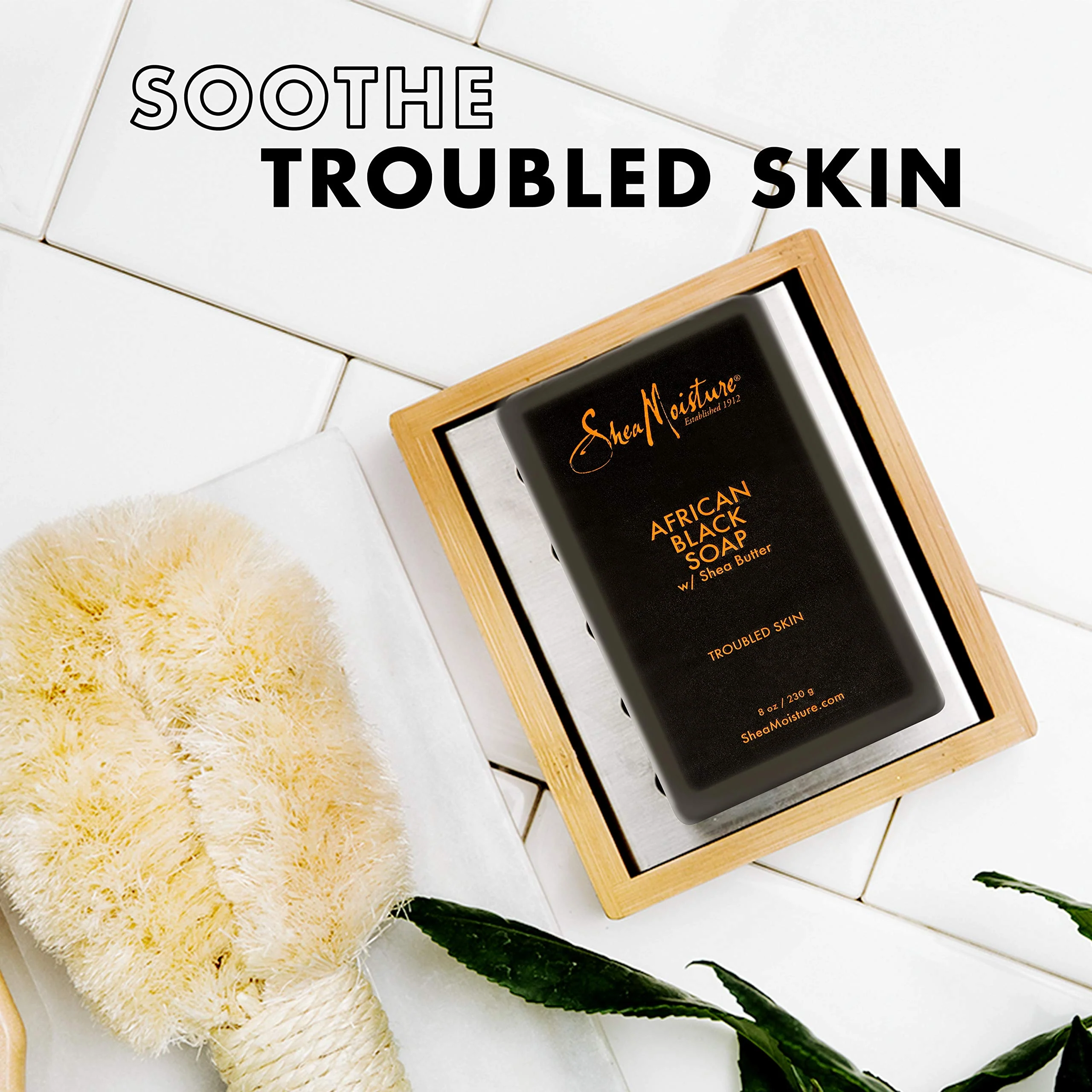 SheaMoisture Face and Body Bar for Oily, Blemish-Prone Skin African Black Soap Paraben Free 3.5 oz 4 Count, facial cleanser - Image 9