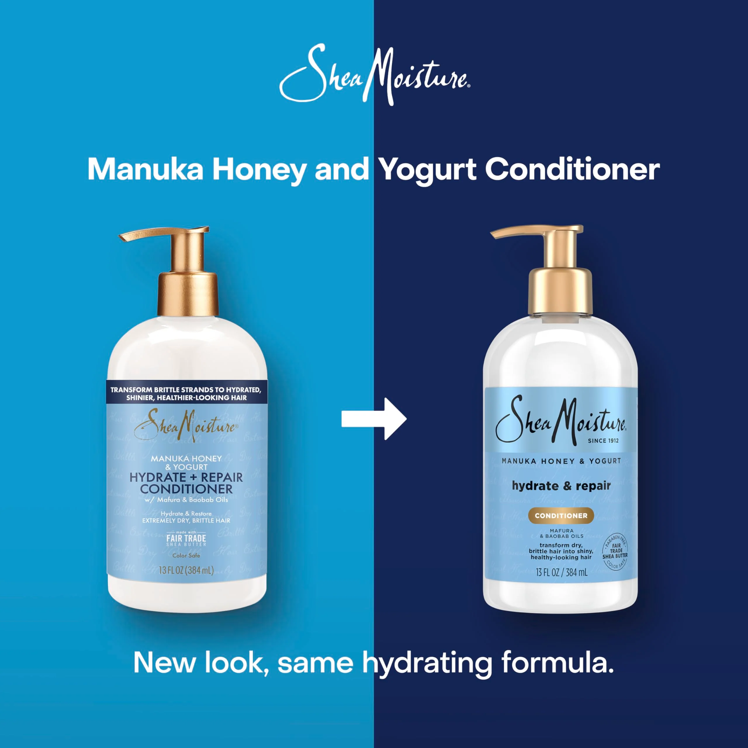 SheaMoisture Hydrate & Repair Condtioner Manuka Honey and Yogurt Conditioner for Damaged Hair Shea Butter Conditioner 13 oz - Image 3