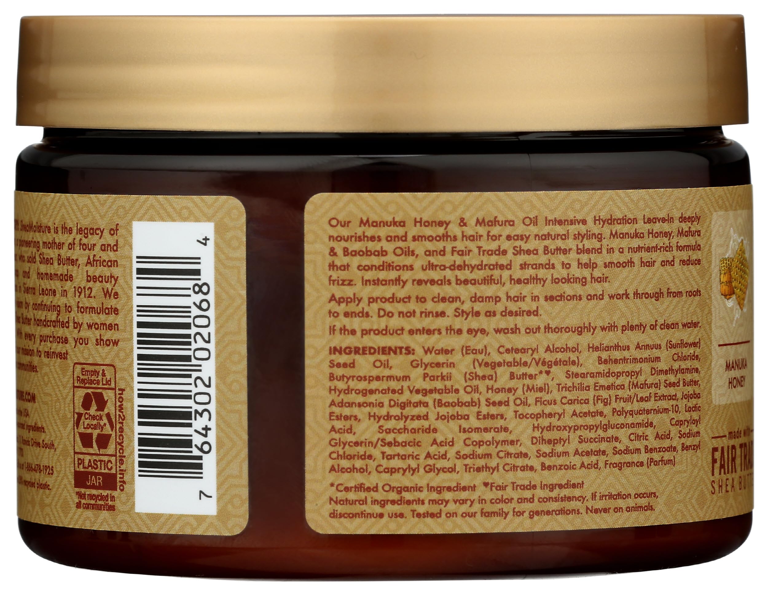 SheaMoisture Intensive Hydration Leave-in Conditioner for Curly Hair Manuka Honey and Mafura Oil Hair Conditioner to Strengthen and Restore Hair 11.5 oz - Image 2