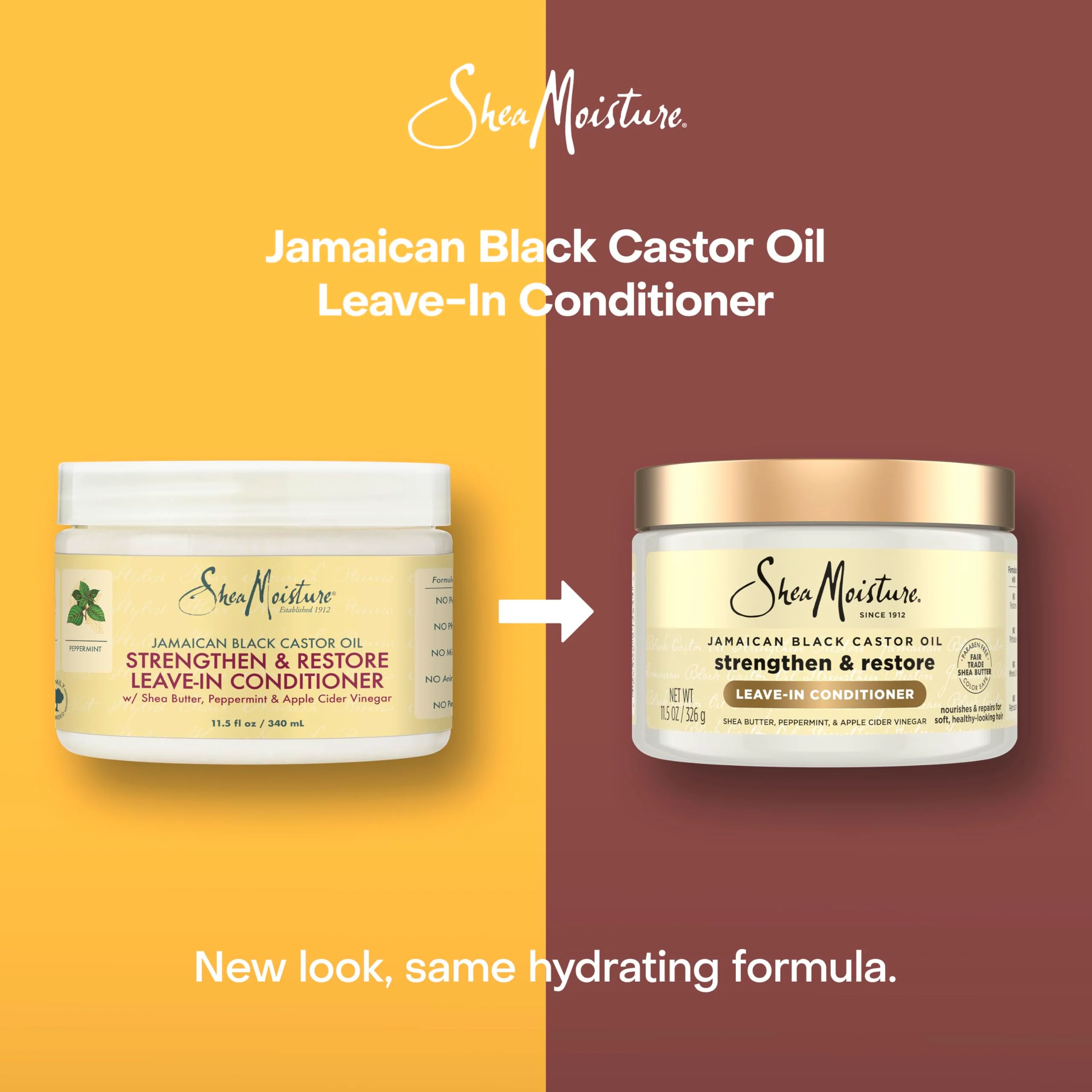 SheaMoisture Jamaican Black Castor Oil Leave In Conditioner 100% Pure Jamaican Black Castor Oil For Damaged Hair to Soften and Detangle Hair 11.5 oz - Image 3