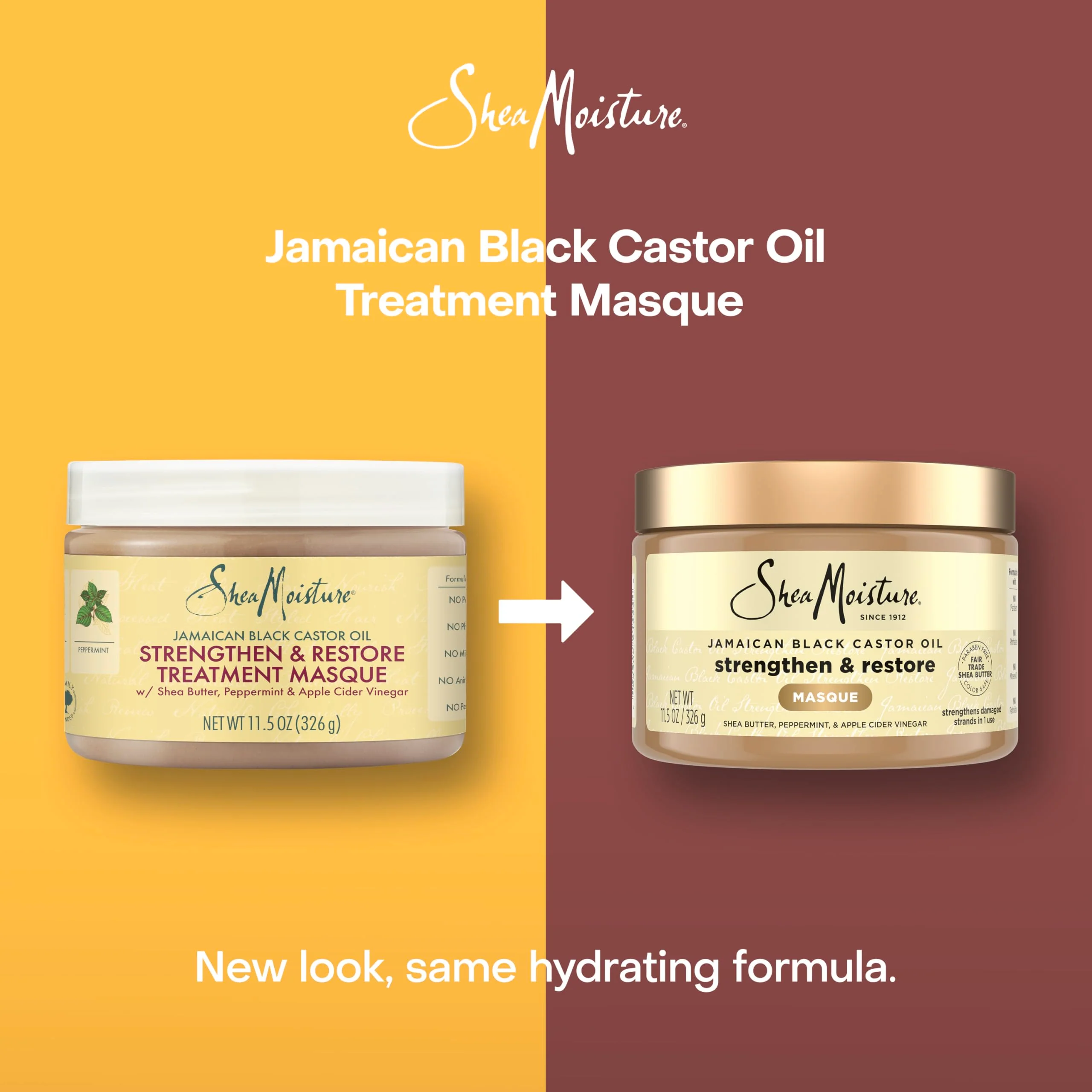 SheaMoisture Jamaican Black Castor Oil Treatment Masque Jamaican Black Castor Oil For Dry Hair Paraben Free Hair Mask 11.5 oz - Image 3