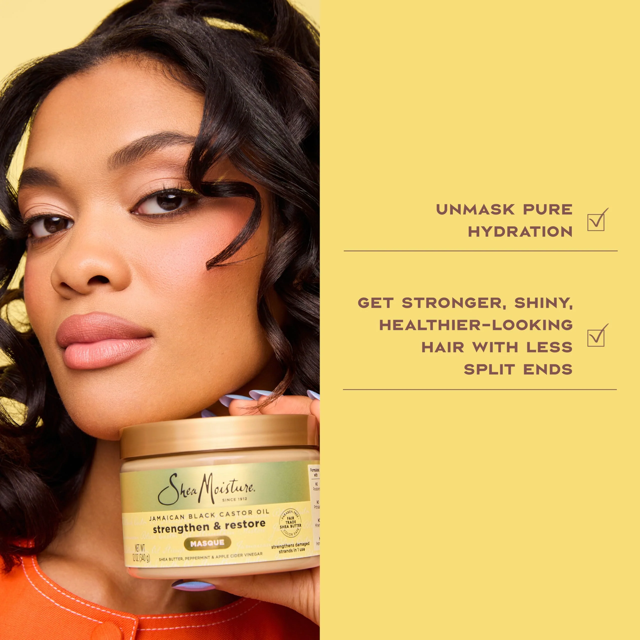 SheaMoisture Jamaican Black Castor Oil Treatment Masque Jamaican Black Castor Oil For Dry Hair Paraben Free Hair Mask 11.5 oz - Image 5