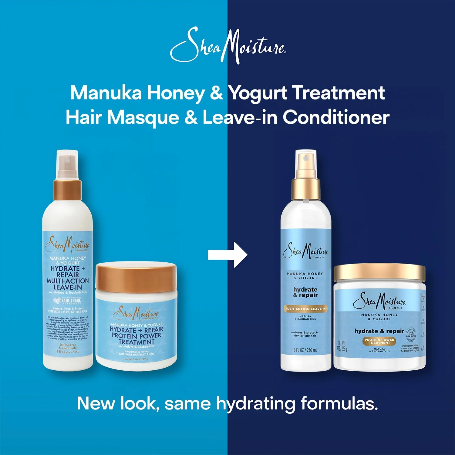 SheaMoisture Manuka Honey & Yogurt Multi-Action Leave-in Conditioner + Protein Power Treatment for Hair Repair, Frizz Control, 8 Oz Ea, for Curly, Damaged Hair - Image 6