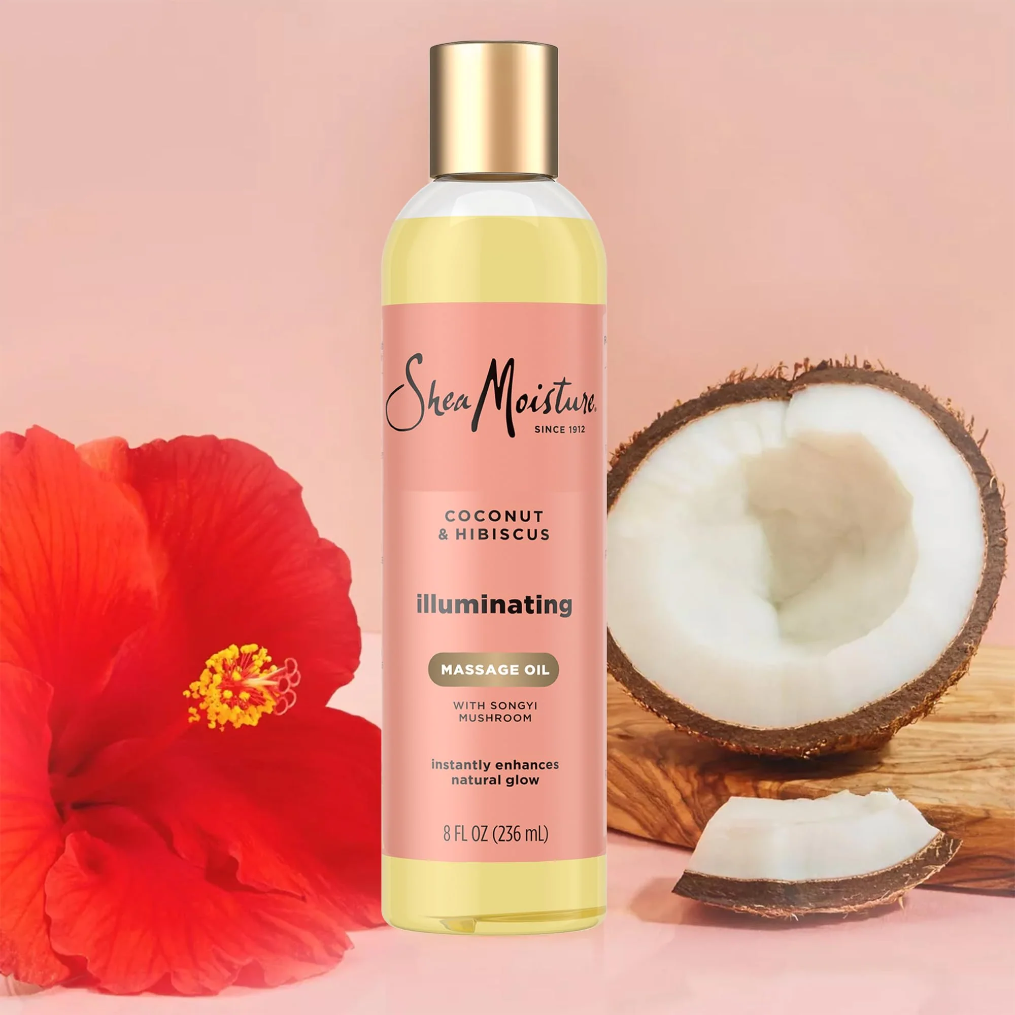 SheaMoisture Massage Oil, Illuminating Coconut & Hibiscus 2-Pack – Glow Up Essentials, 8 Oz Ea - Image 5