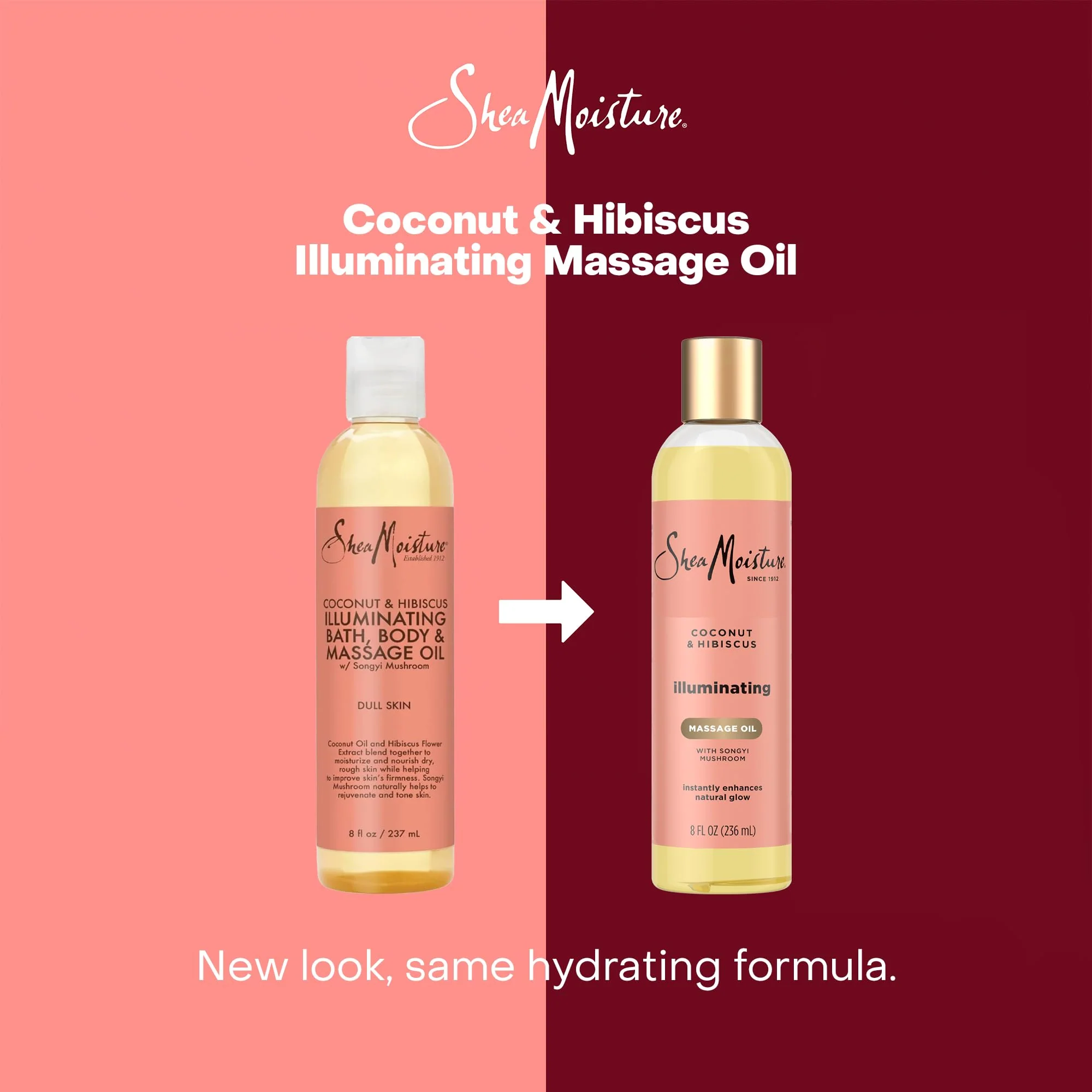 SheaMoisture Massage Oil, Illuminating Coconut & Hibiscus 2-Pack – Glow Up Essentials, 8 Oz Ea - Image 9