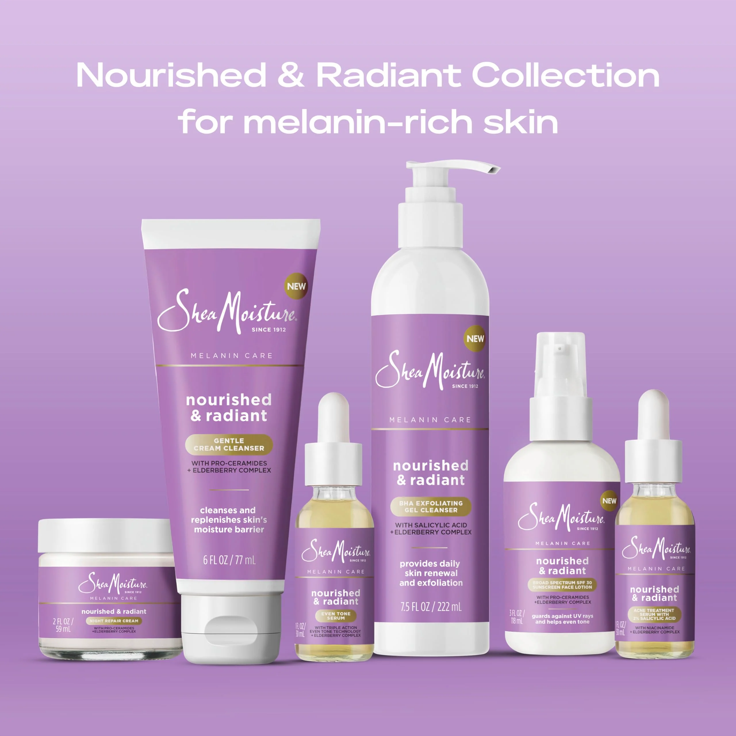 SheaMoisture Melanin Care Gentle Cream Cleanser Nourished & Radiant for Cleansing & Replenishing Skin's Moisture Barrier, with Pro-Ceramides +Elderberry Complex, 6 oz - Image 7