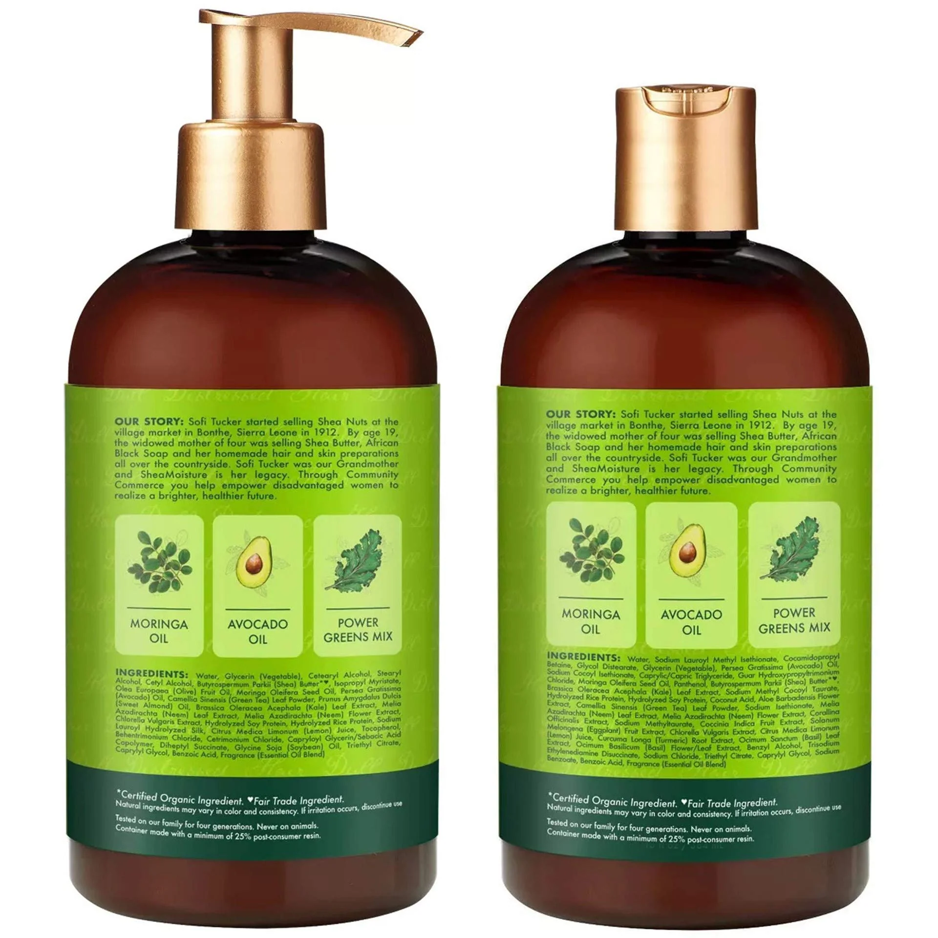 SheaMoisture Power Greens Curly Hair Shampoo and Conditioner Dry Hair Moringa Avocado to moisturize, 13 Fl Oz (Pack of 2) - Image 2