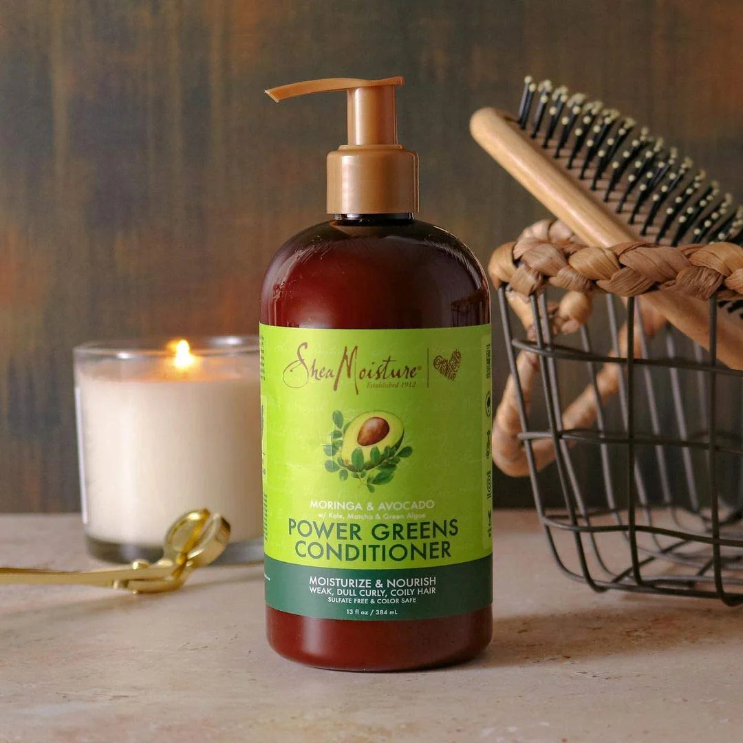 SheaMoisture Power Greens Curly Hair Shampoo and Conditioner Dry Hair Moringa Avocado to moisturize, 13 Fl Oz (Pack of 2) - Image 6
