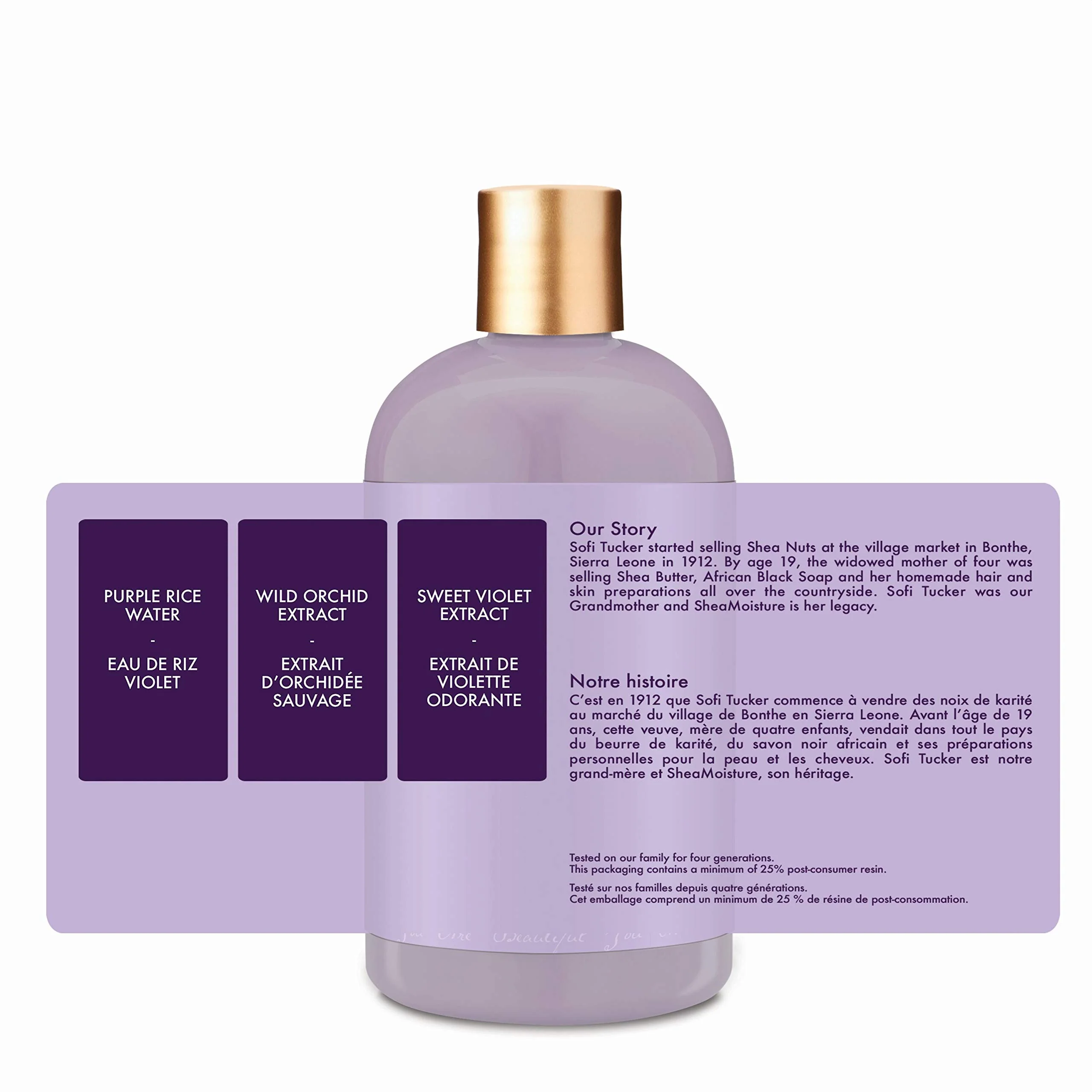 SheaMoisture Purple Rice Water Strength + Color Care Shampoo for Damaged Hair 13.5 fl ounce - Image 9