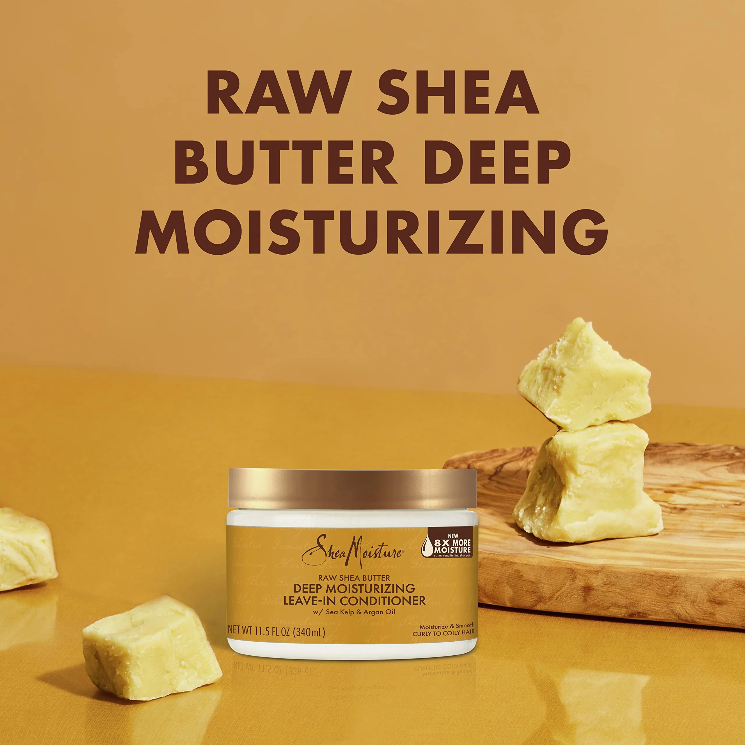 SheaMoisture Raw Shea Butter Deep Moisturizing Leave-in Conditioner for Curly Hair - Moisturizes and Smooths 11.5 oz - Image 2