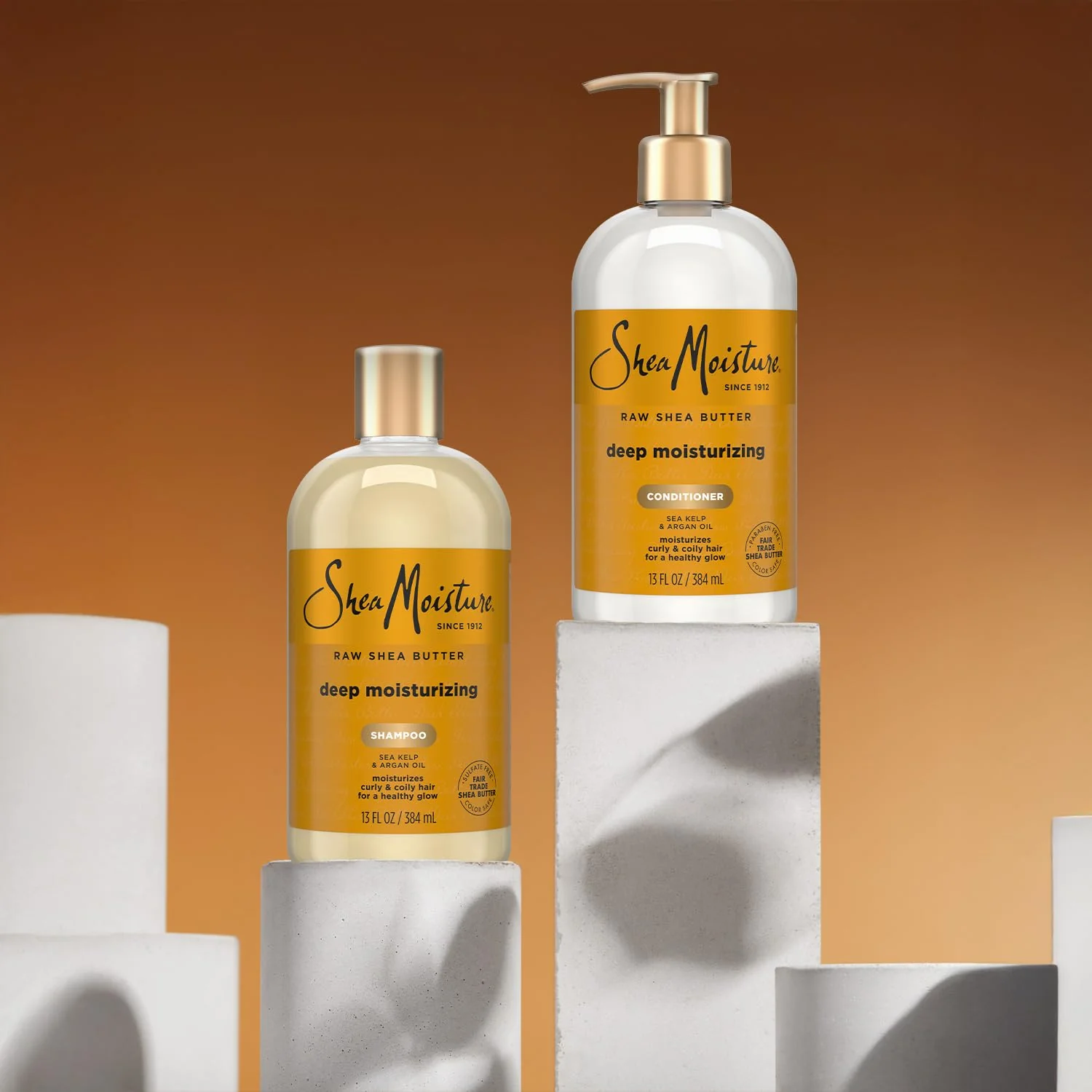 SheaMoisture Shampoo & Conditioner Set, Deep Moisturizing with Raw Shea Butter, Sea Kelp & Argan Oil for Coily & Curly Hair, 13 Oz Ea - Image 6
