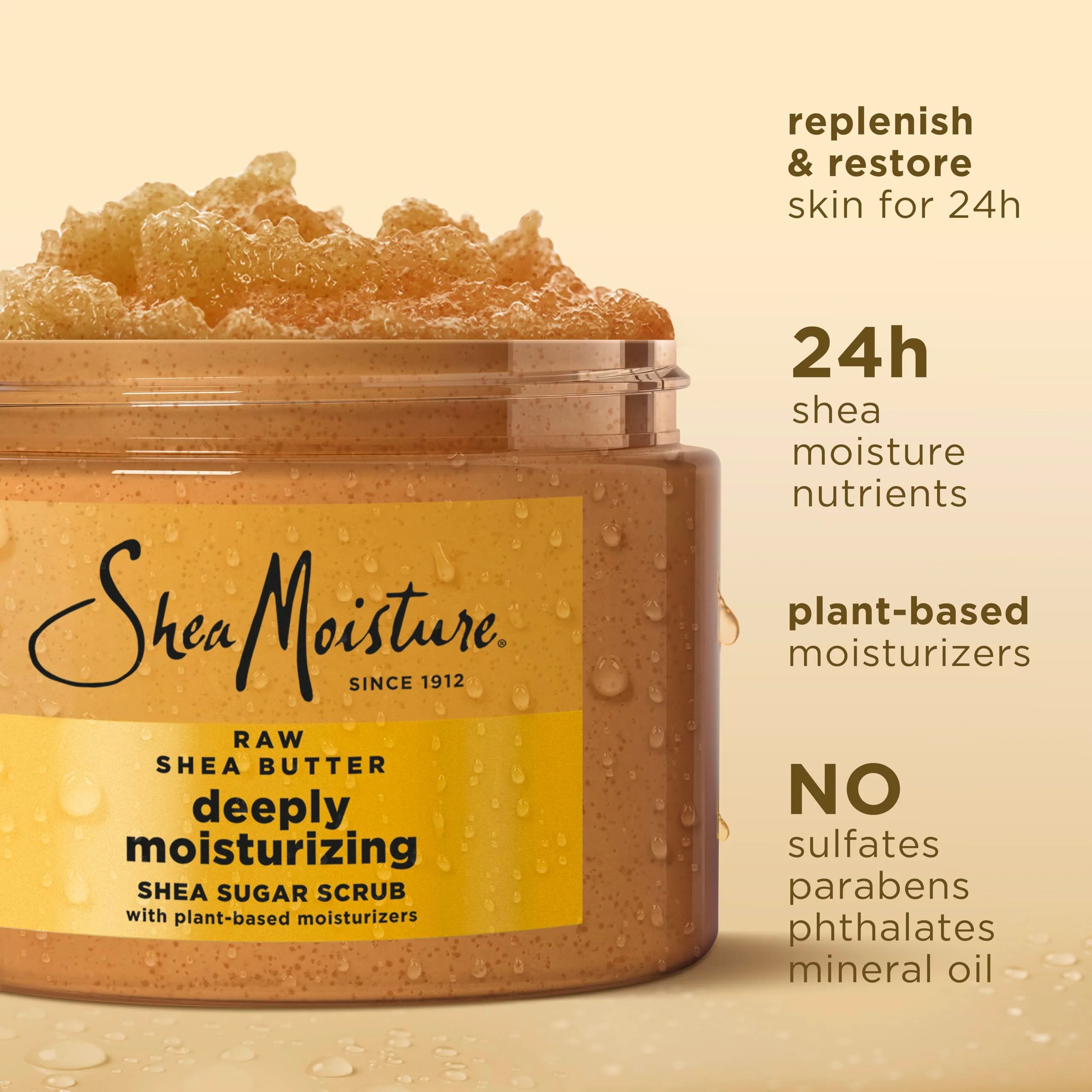 SheaMoisture Shea Sugar Body Scrub For Moisturize And Restore Dry Skin Raw Shea Butter Deeply Moisturizing Body Scrub With 24h Shea Moisture Nutrients 12 oz - Image 3