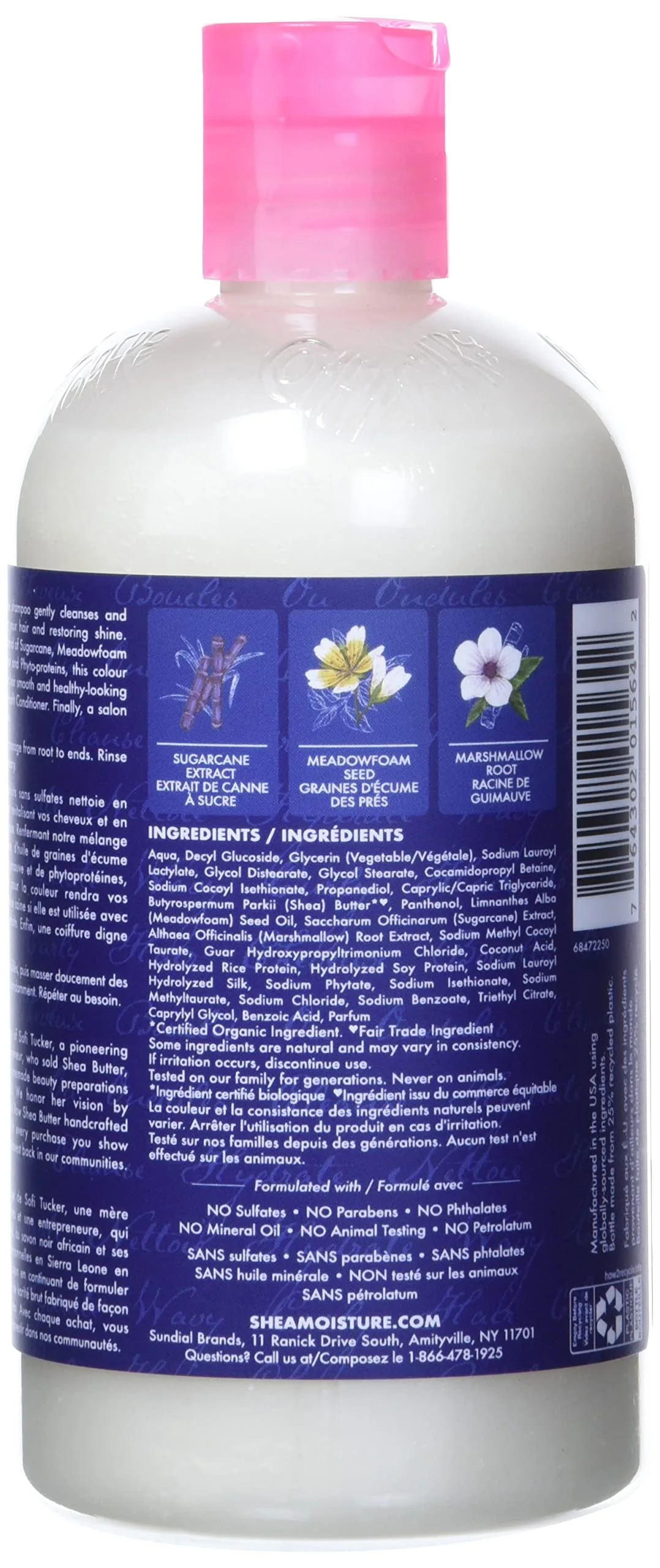 SheaMoisture Silicone Free Shampoo for Dry Hair Sugarcane Extract and Meadowfoam Paraben Free Shampoo 13 oz - Image 3