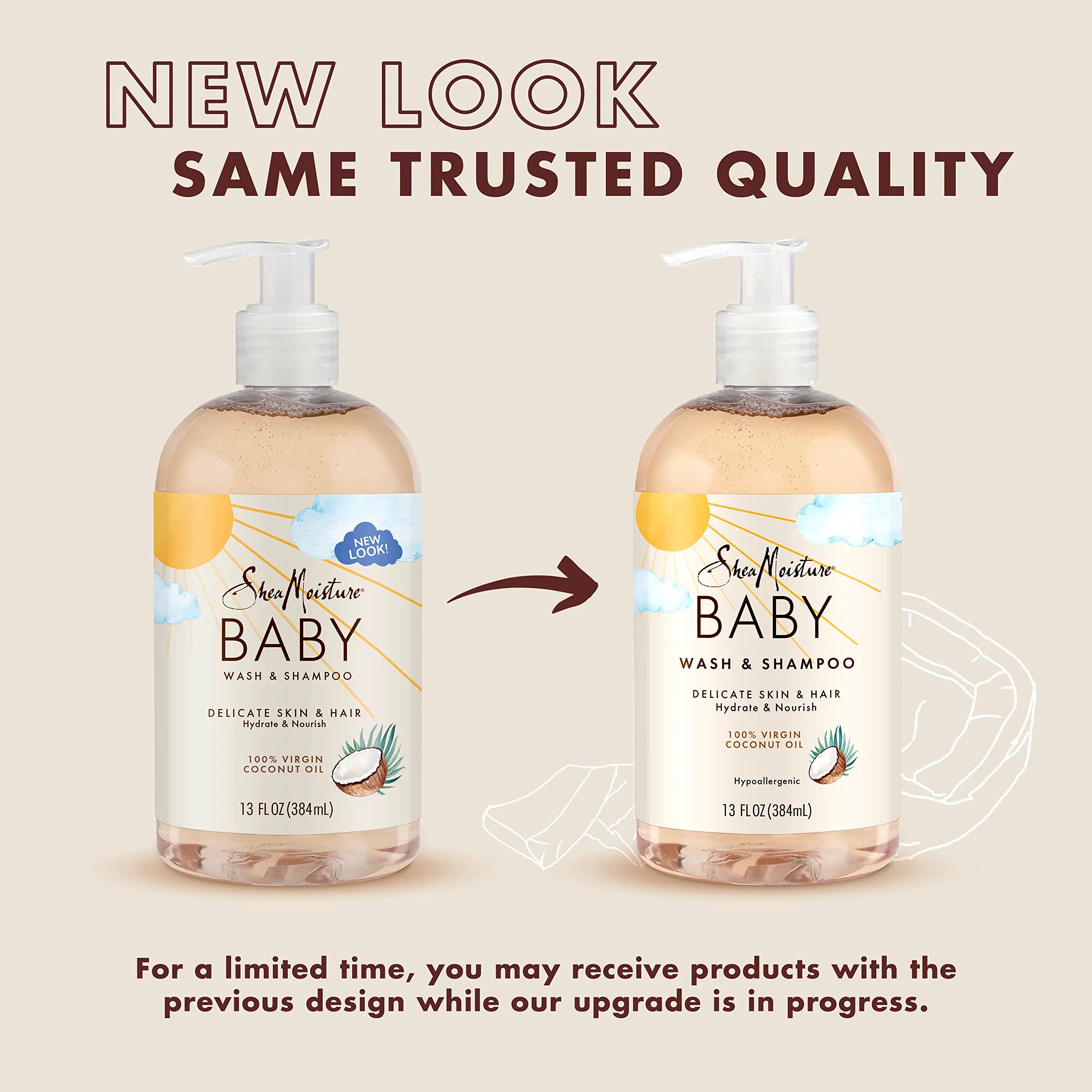 SheaMoisture Wash and Shampoo for Baby 100% Virgin Coconut Oil with Coconut Oil 13 oz - Image 2