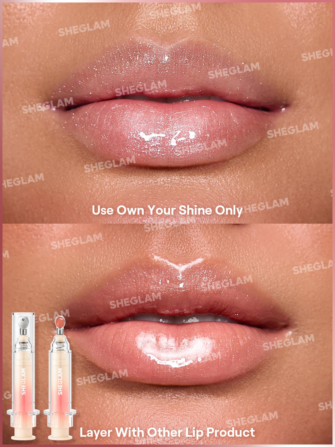 SHEGLAM Booster Shine Plumping Lip Gloss-Pink Flamingo - Image 6