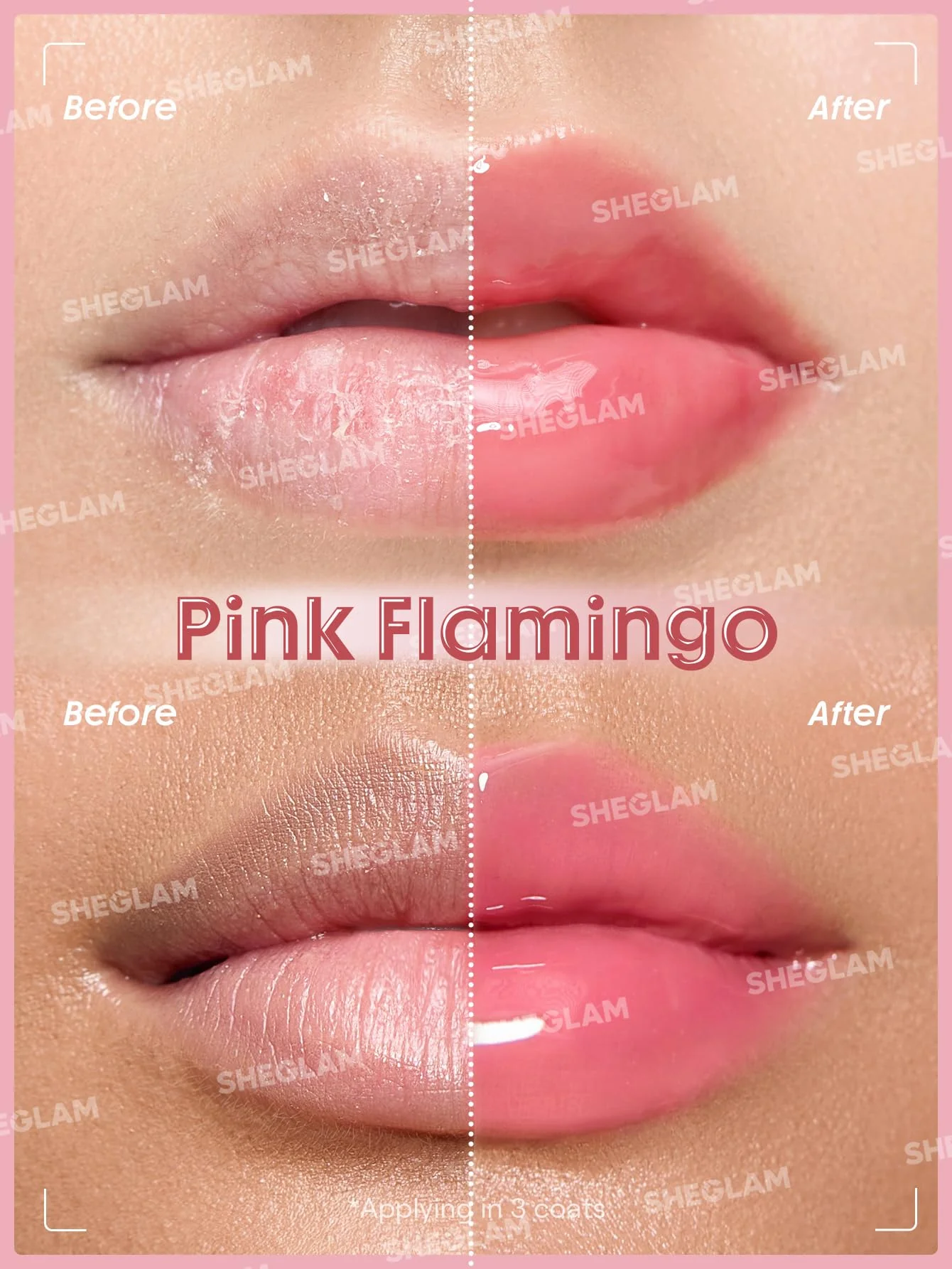 SHEGLAM Booster Shine Plumping Lip Gloss-Pink Flamingo - Image 7