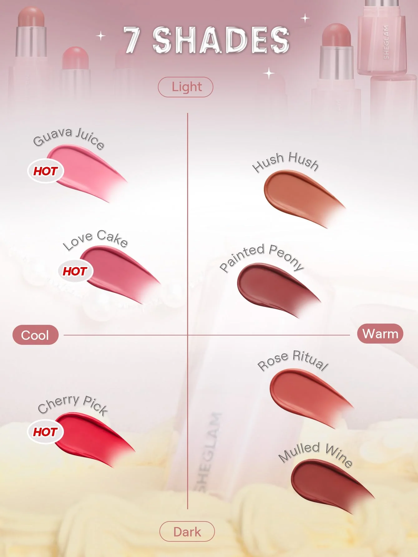 SHEGLAM Buttery Bliss Blush Stick Cream Milk Makeup Blush-Hush Hush - Image 5