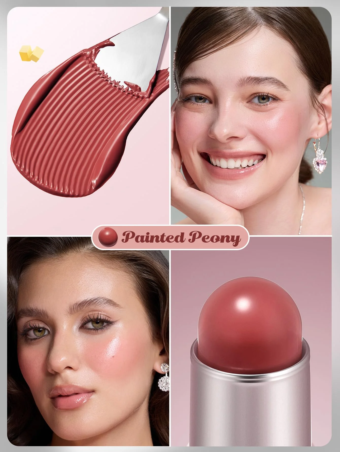 SHEGLAM Buttery Bliss Blush Stick Cream Milk Makeup Blush-Painted Peony - Image 6